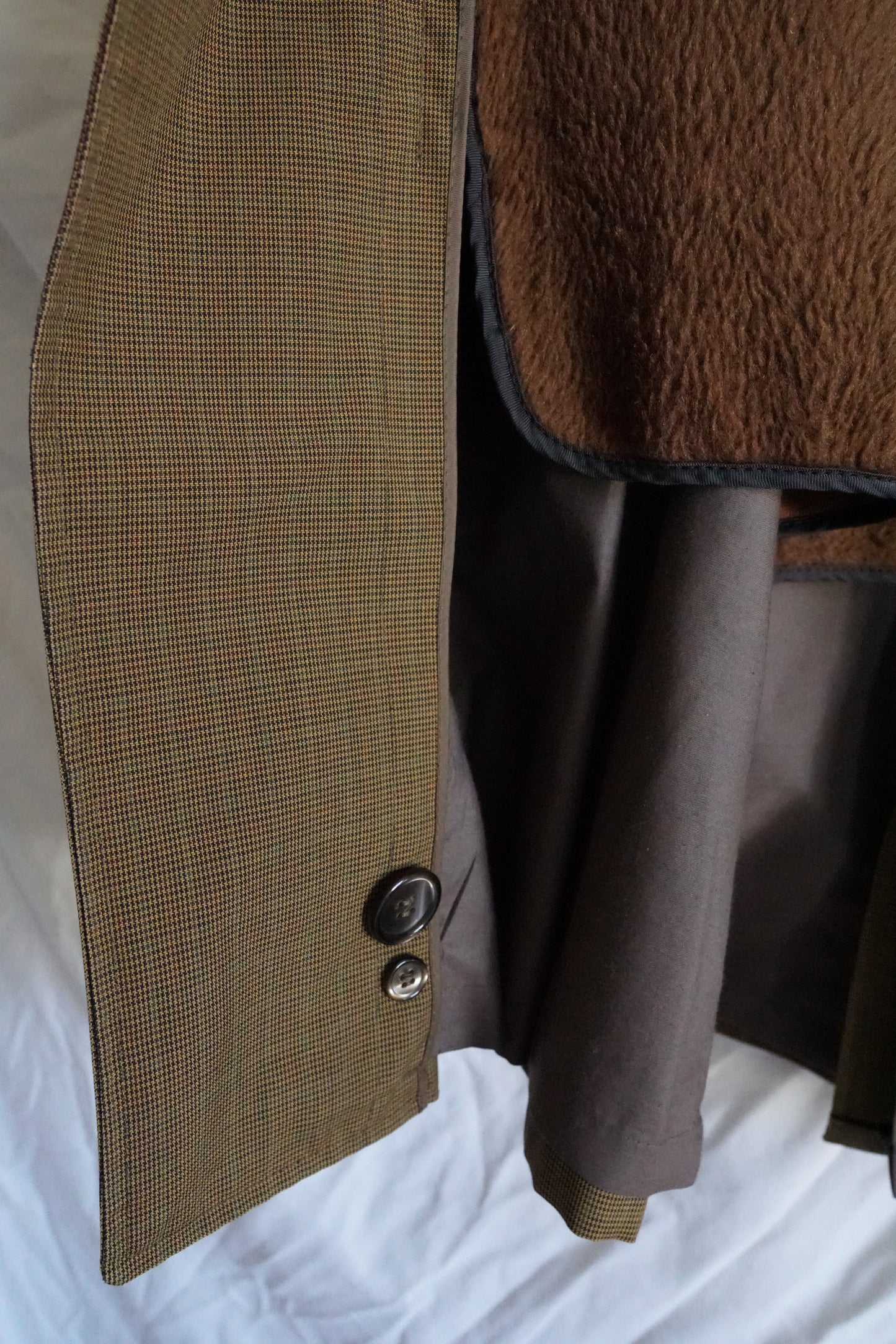 Vintage '70s Sears Perma Press Zip-Lined Plaid Trench (XL)