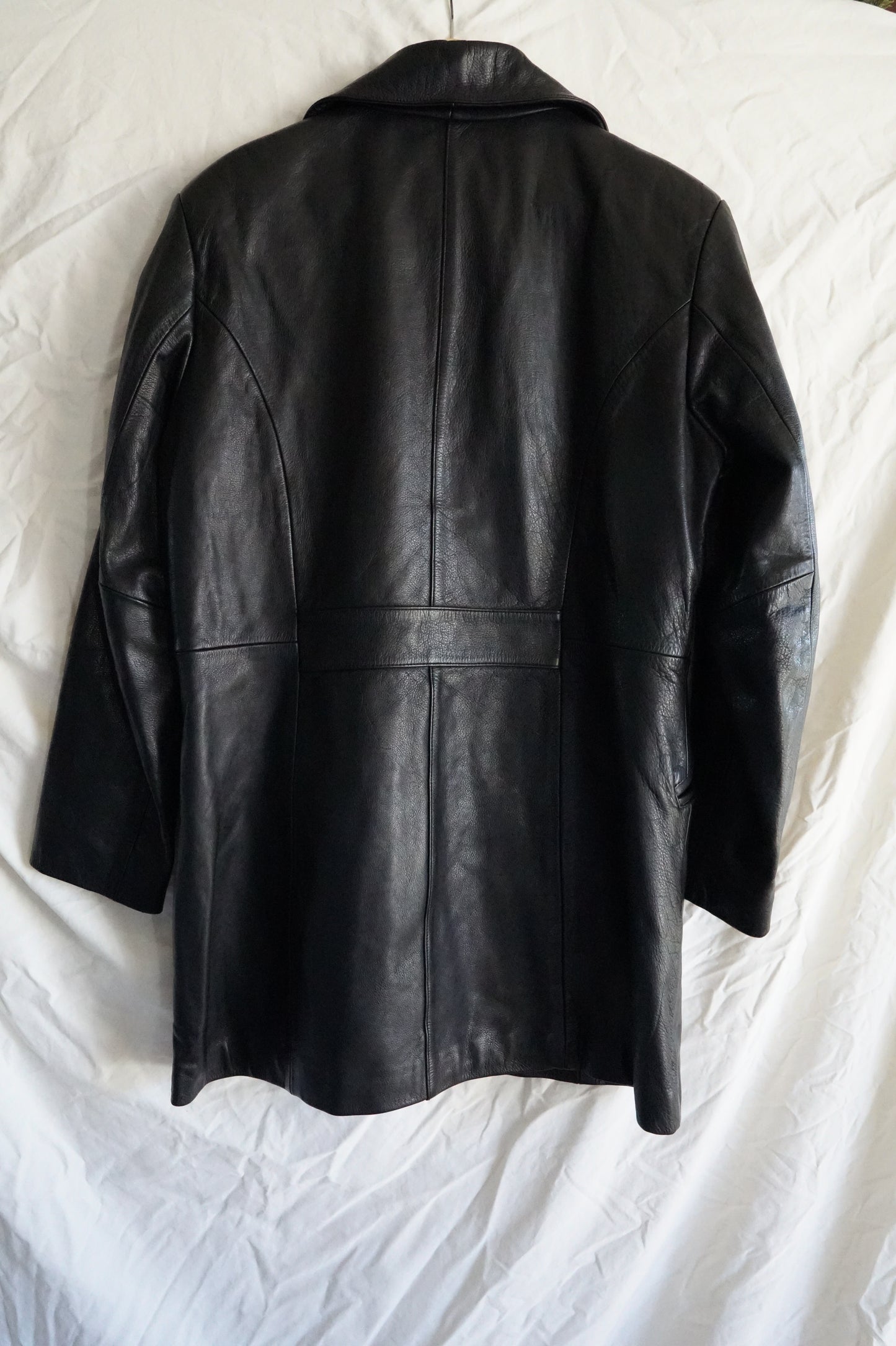 Vintage Express Genuine Leather Mid-Length Jacket (L)