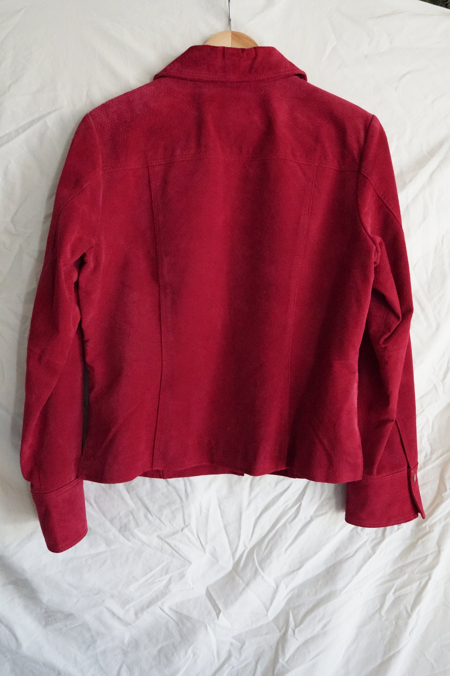 Vintage Coldwater Creek Cherry Red Suede Jacket (M)