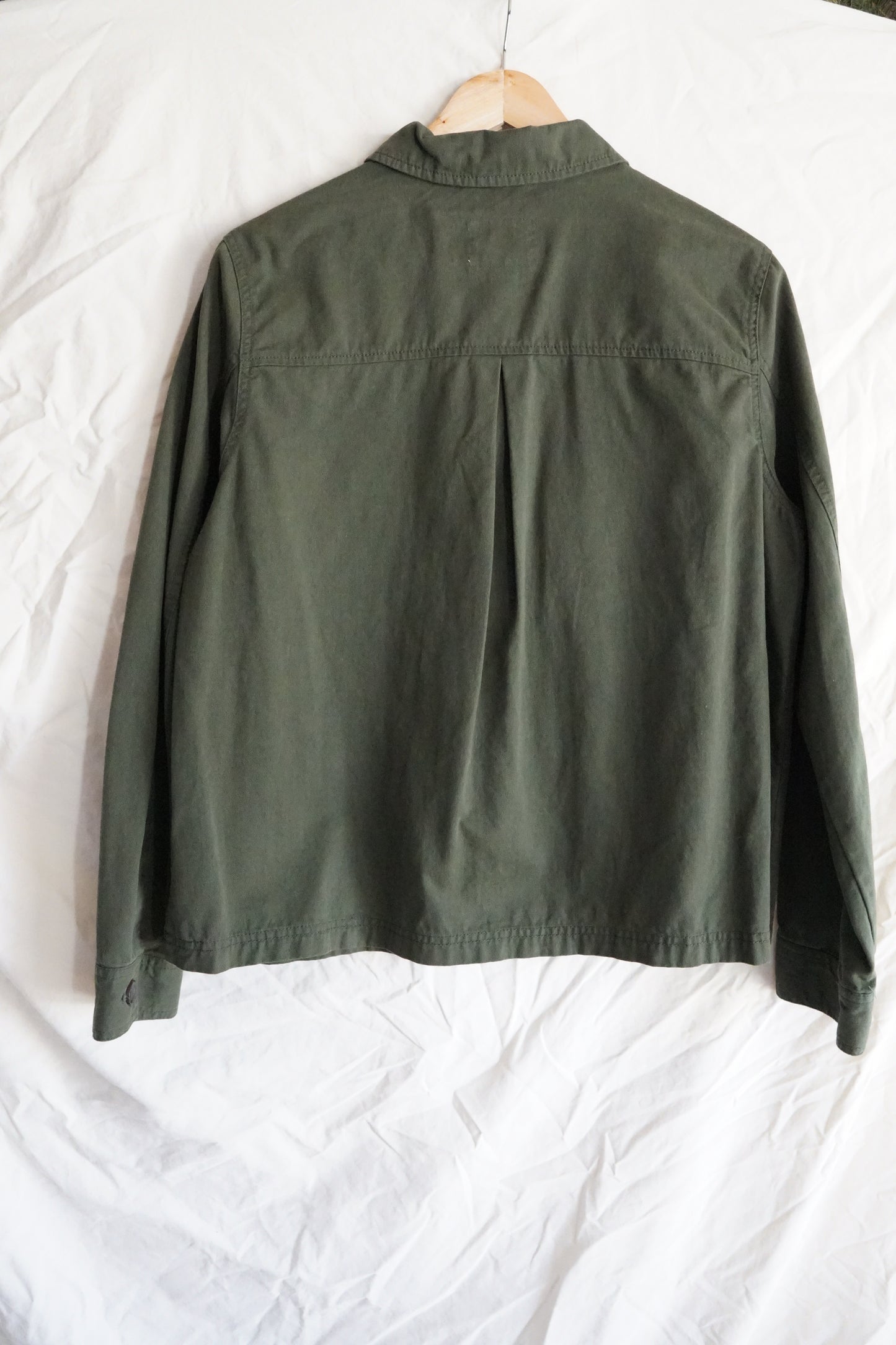 Cotton Forest Green Old Navy Button Down Jacket (L)
