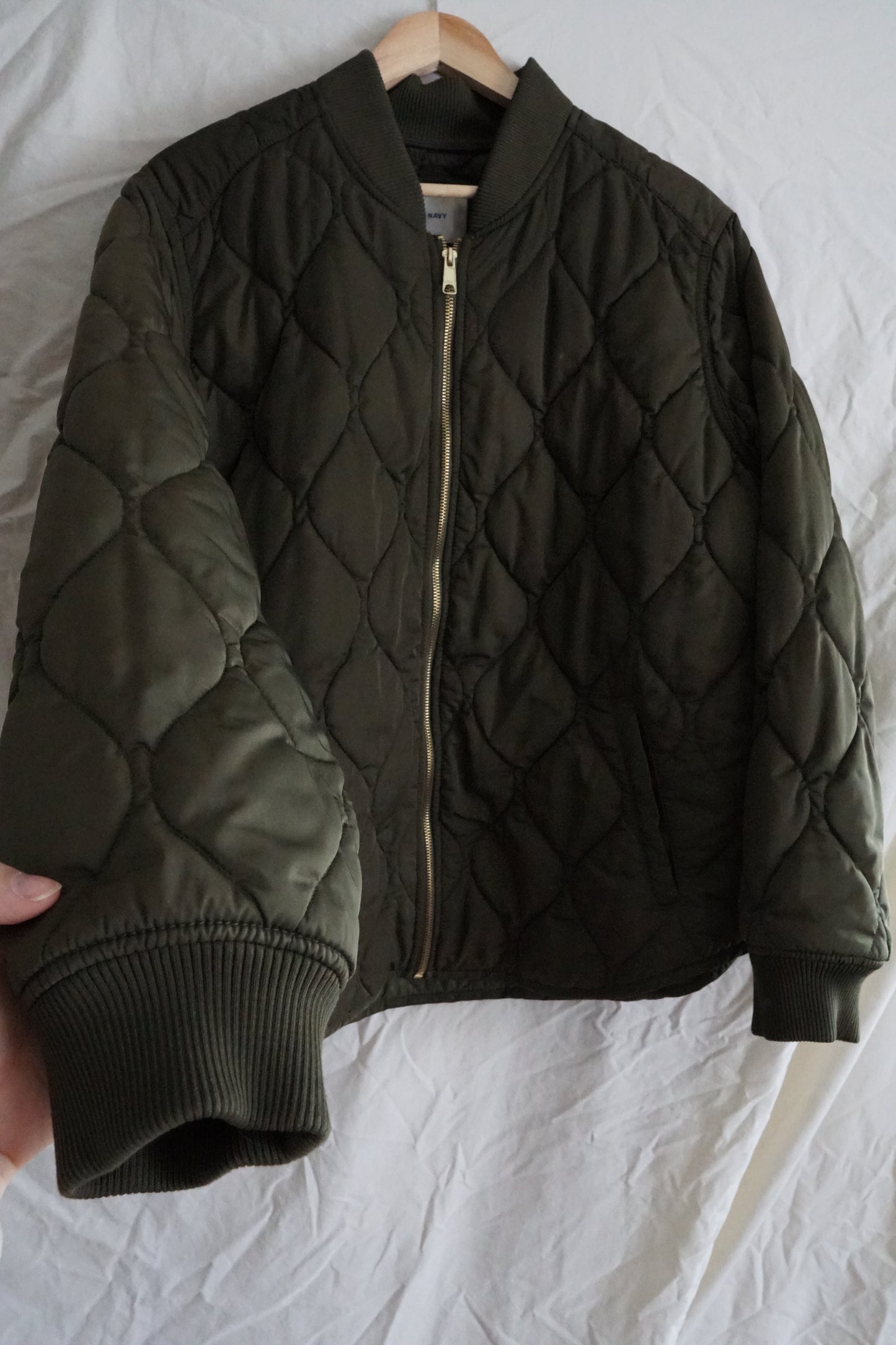Old Navy Olive Green Quilted Jacket (XXL)
