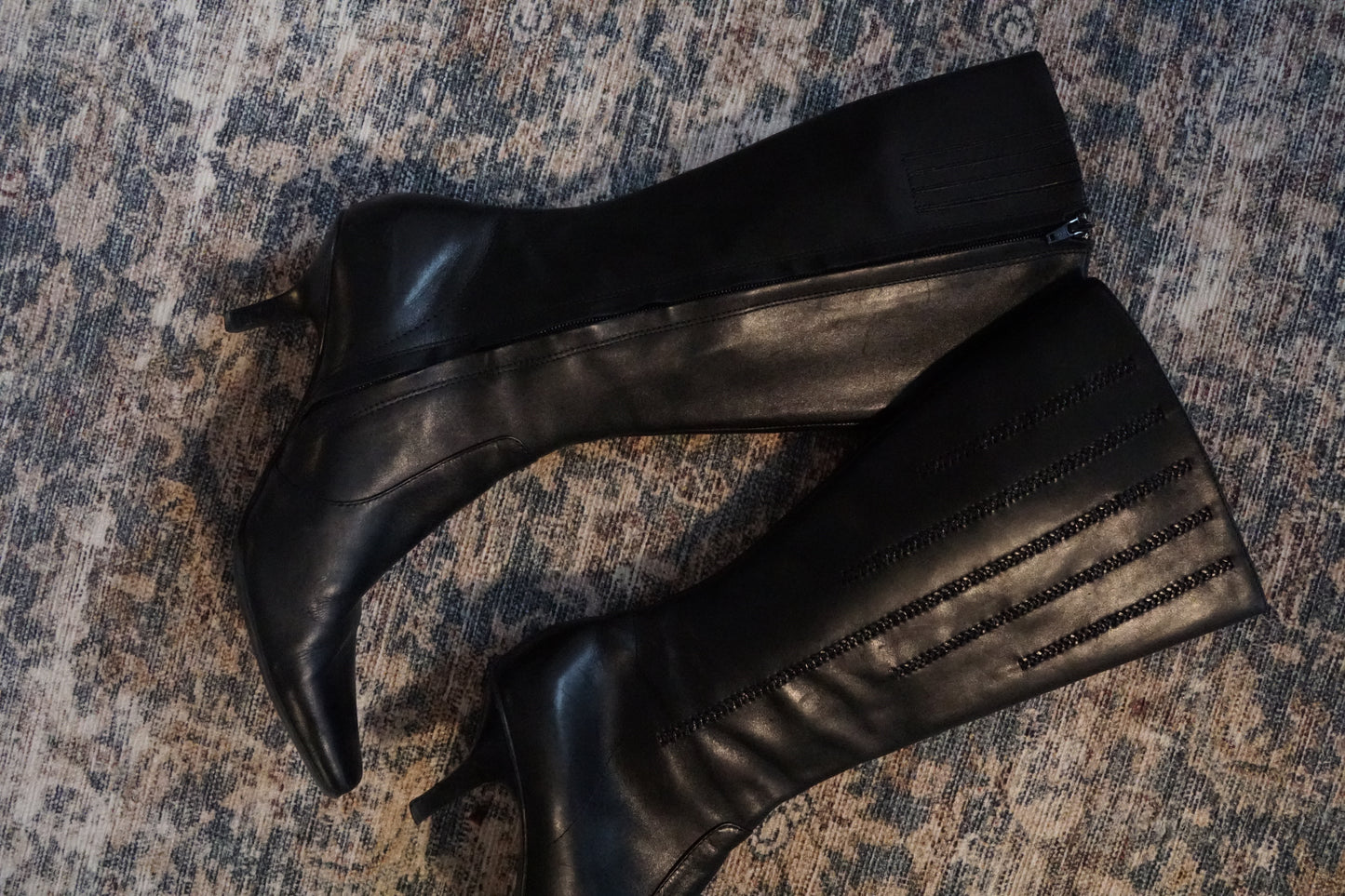 Kelly & Katie Kitten Heel Tall Leather Boots (9.5)