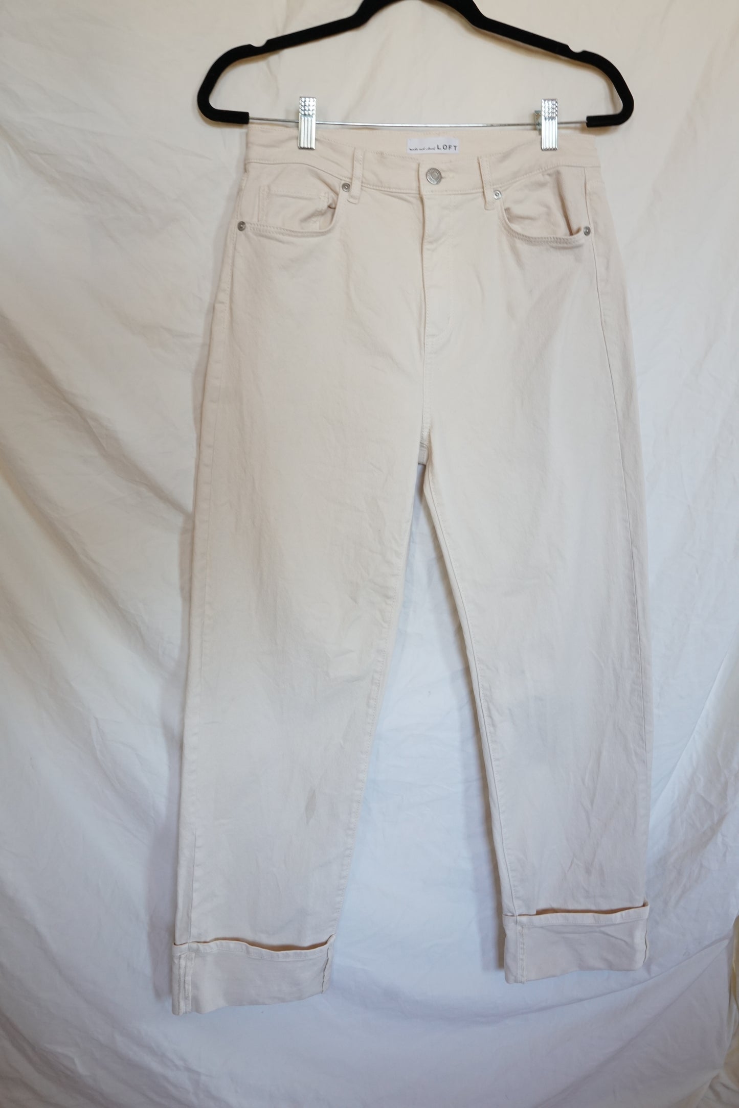 Loft Straight Leg Cuffed Jeans (26)