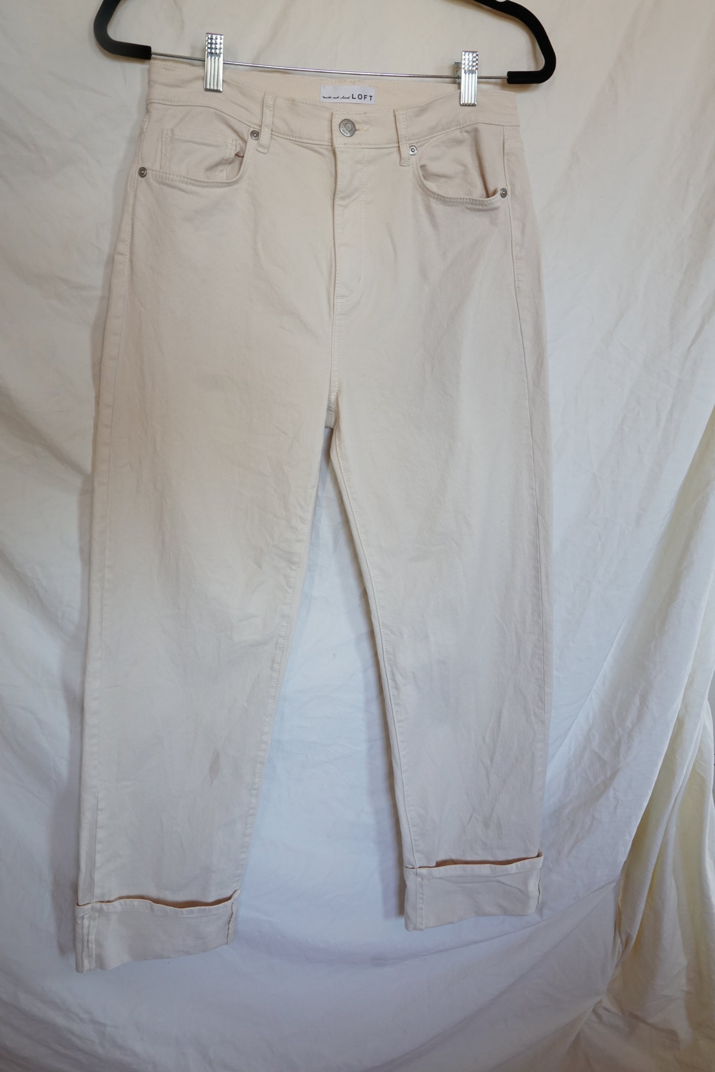Loft Straight Leg Cuffed Jeans (26)