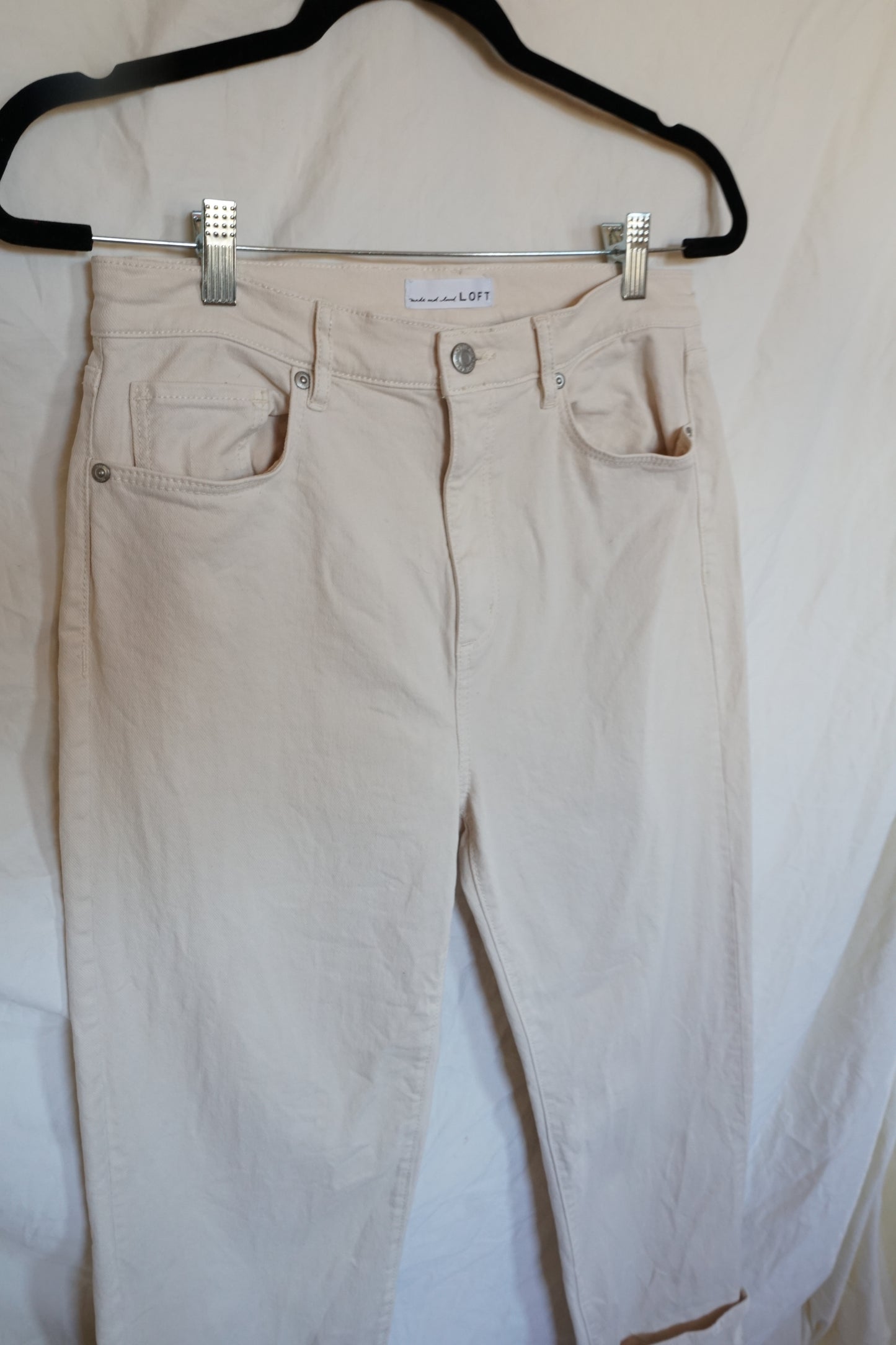 Loft Straight Leg Cuffed Jeans (26)
