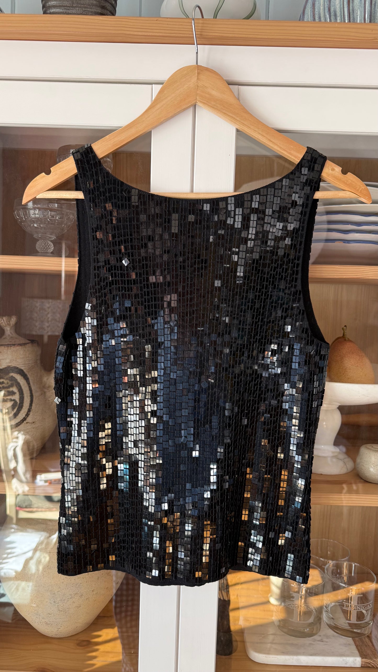 Silk Sequined Anne Taylor Tank (M)