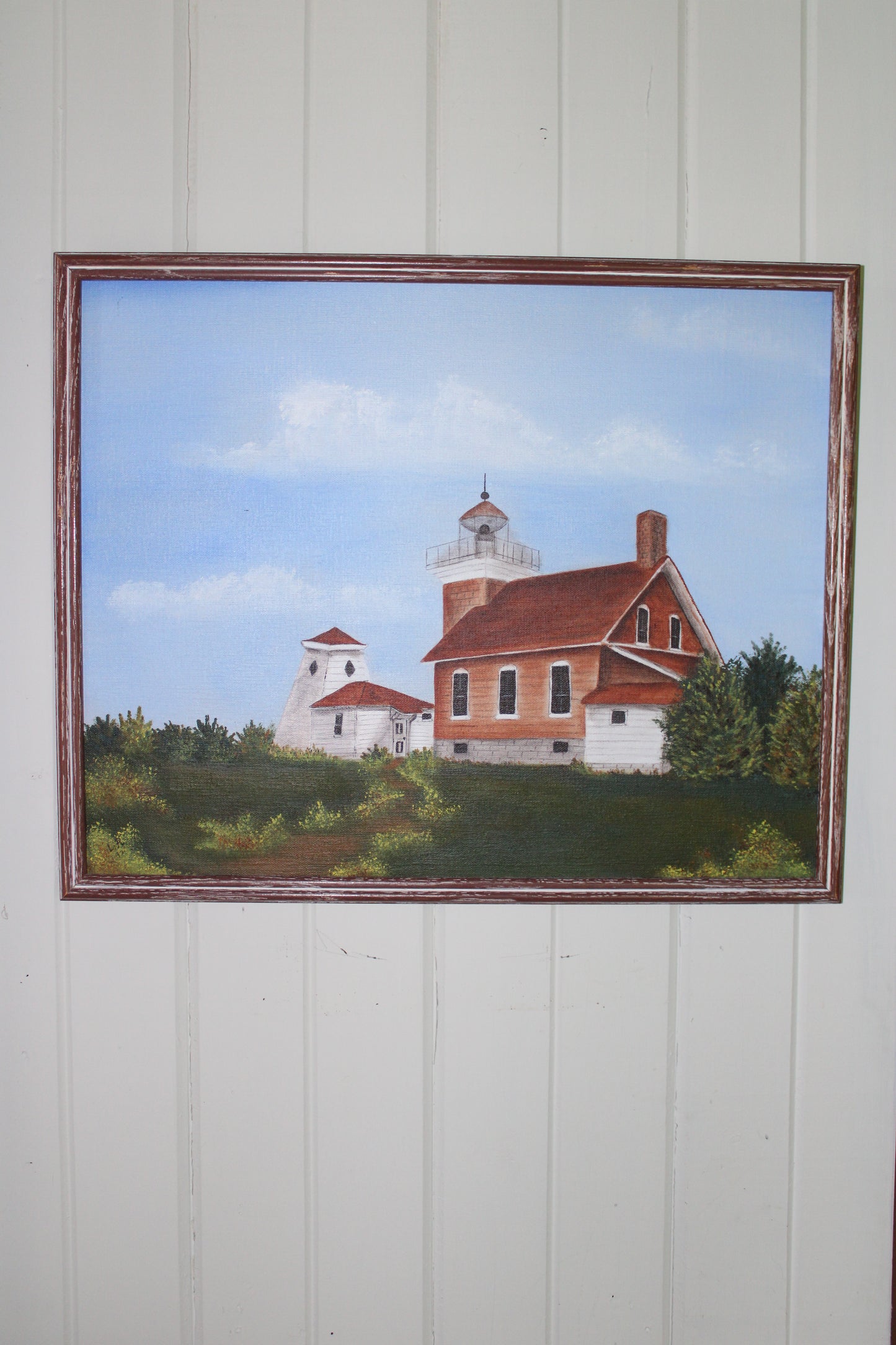 Original Oil Painting: Sherwood Point Lighthouse Sturgeon Bay
