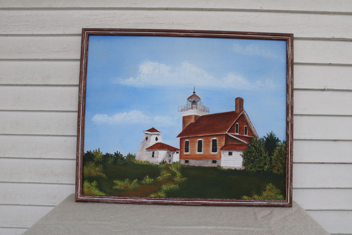 Original Oil Painting: Sherwood Point Lighthouse Sturgeon Bay