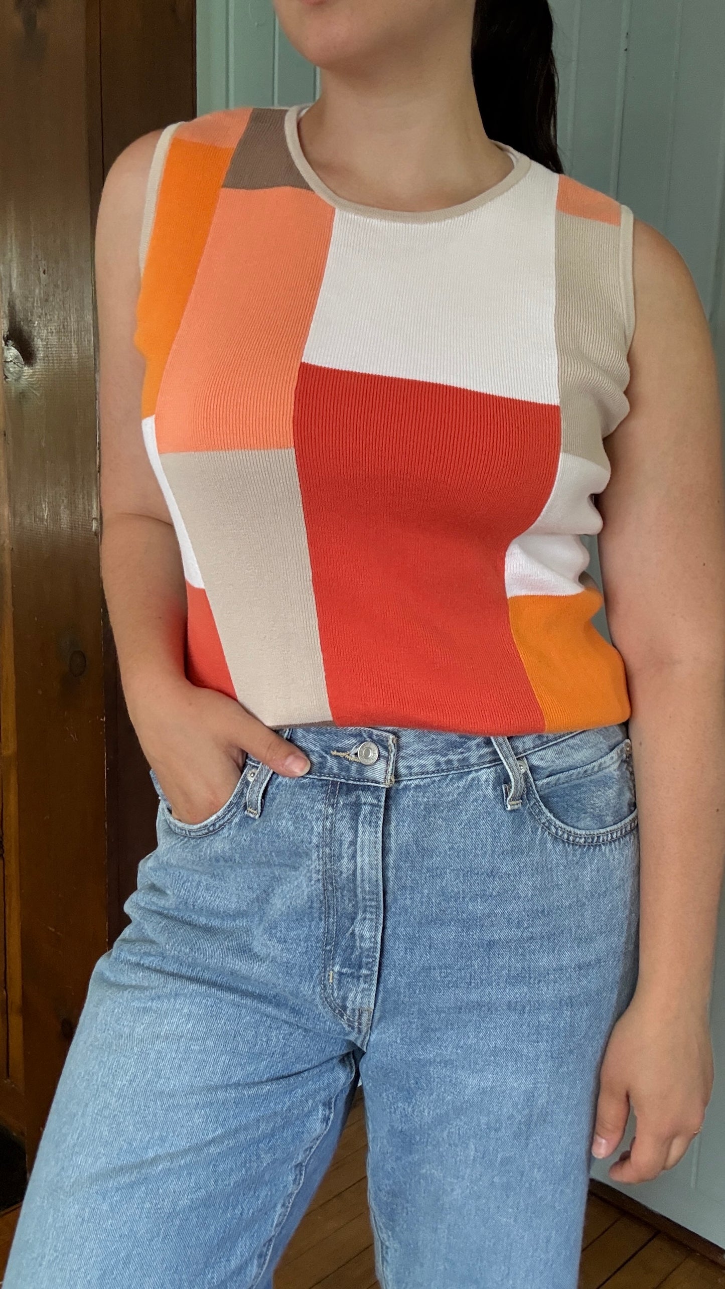 Designers Orginals Knit Color Block Tank (M)