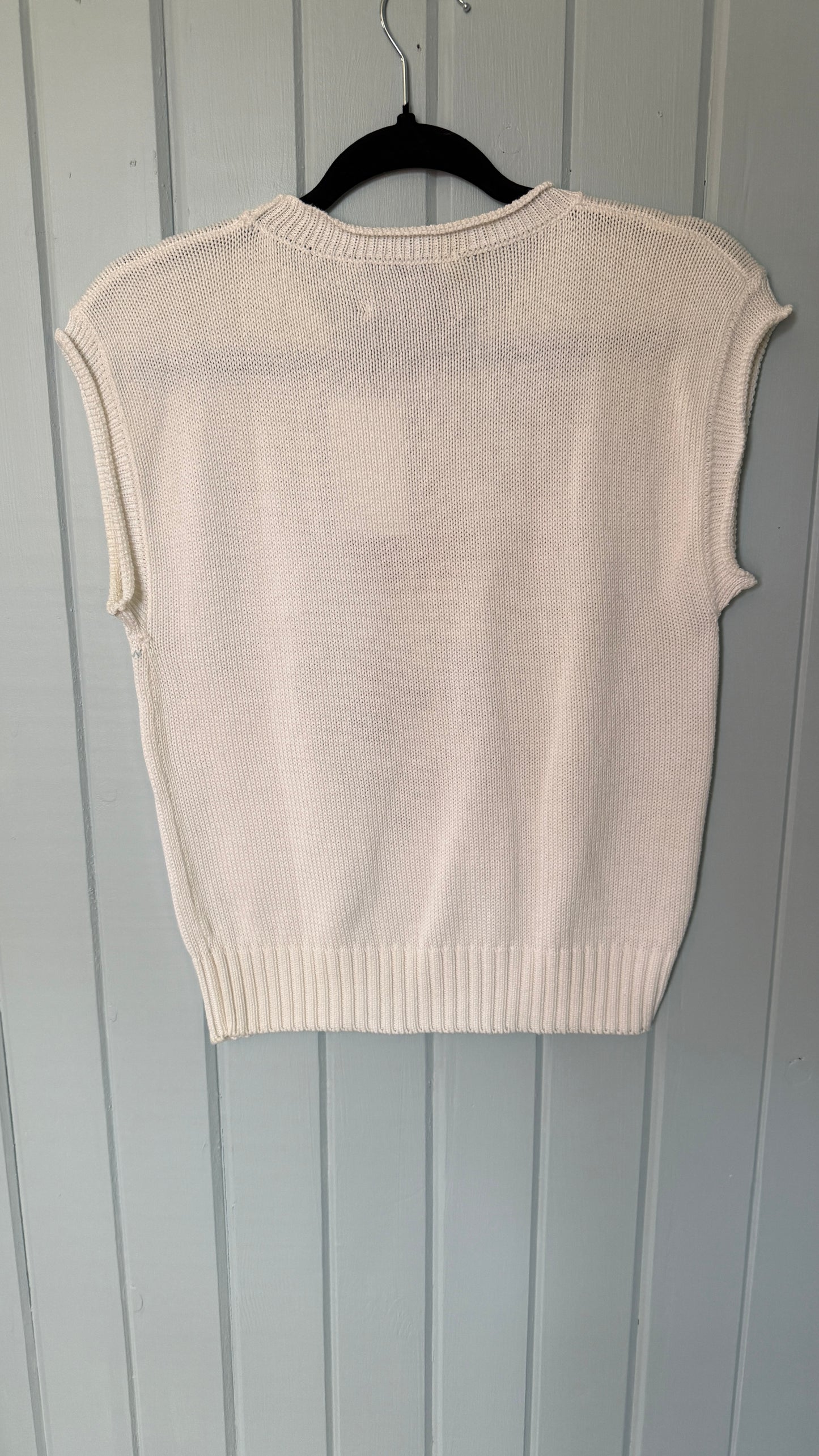 Vintage Susan Bristol Hand Embroidered Knit Tank (M)