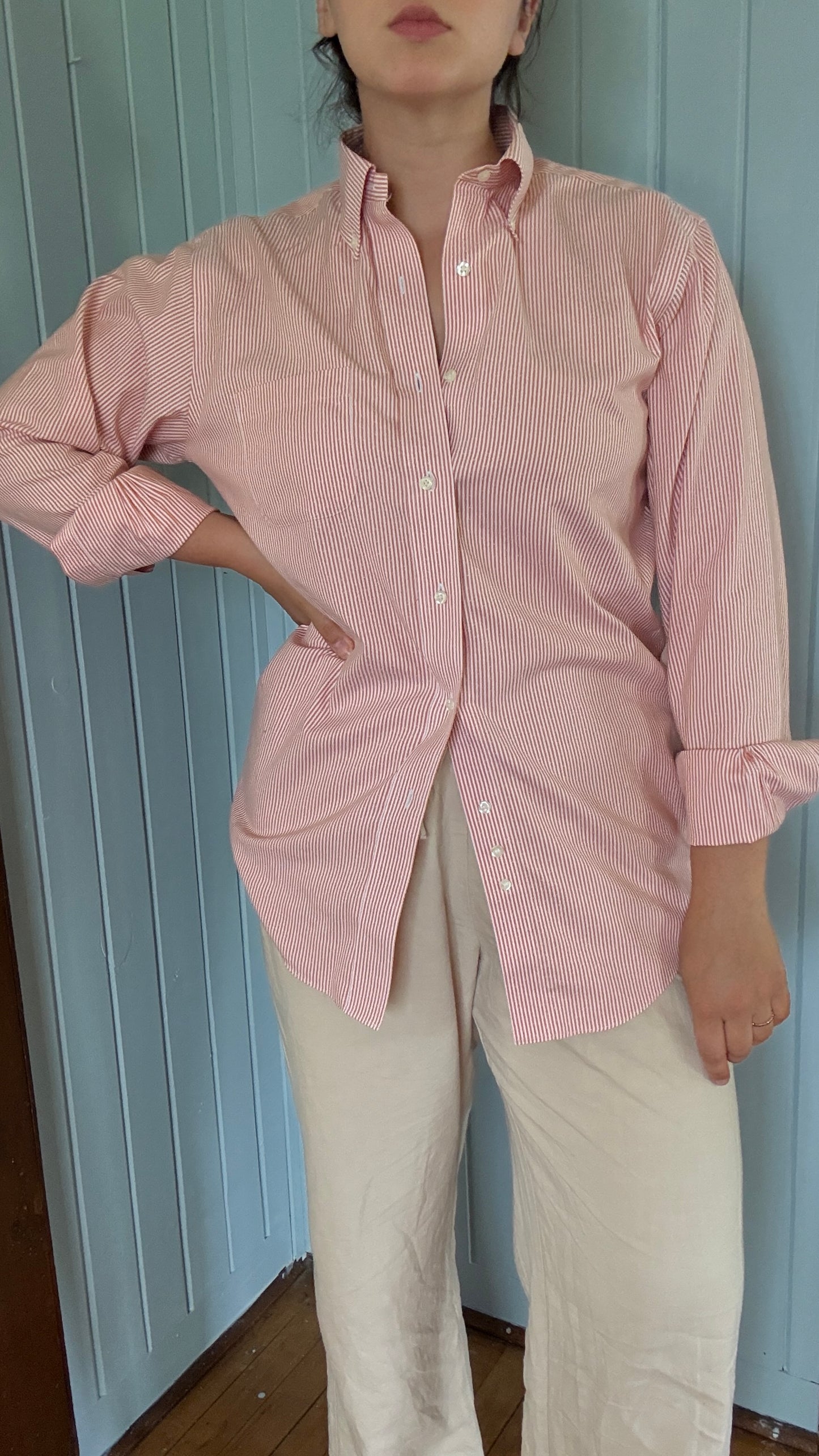Brooks Brothers Orange Stripe Button Down (M)