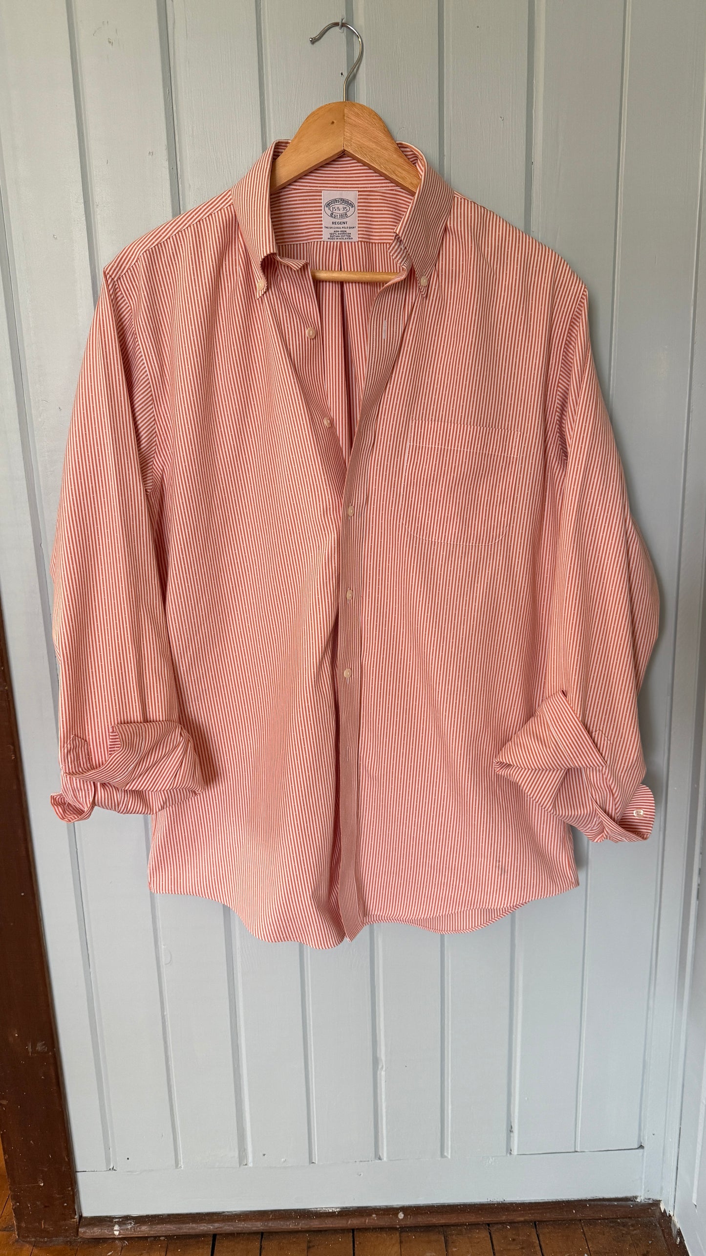 Brooks Brothers Orange Stripe Button Down (M)
