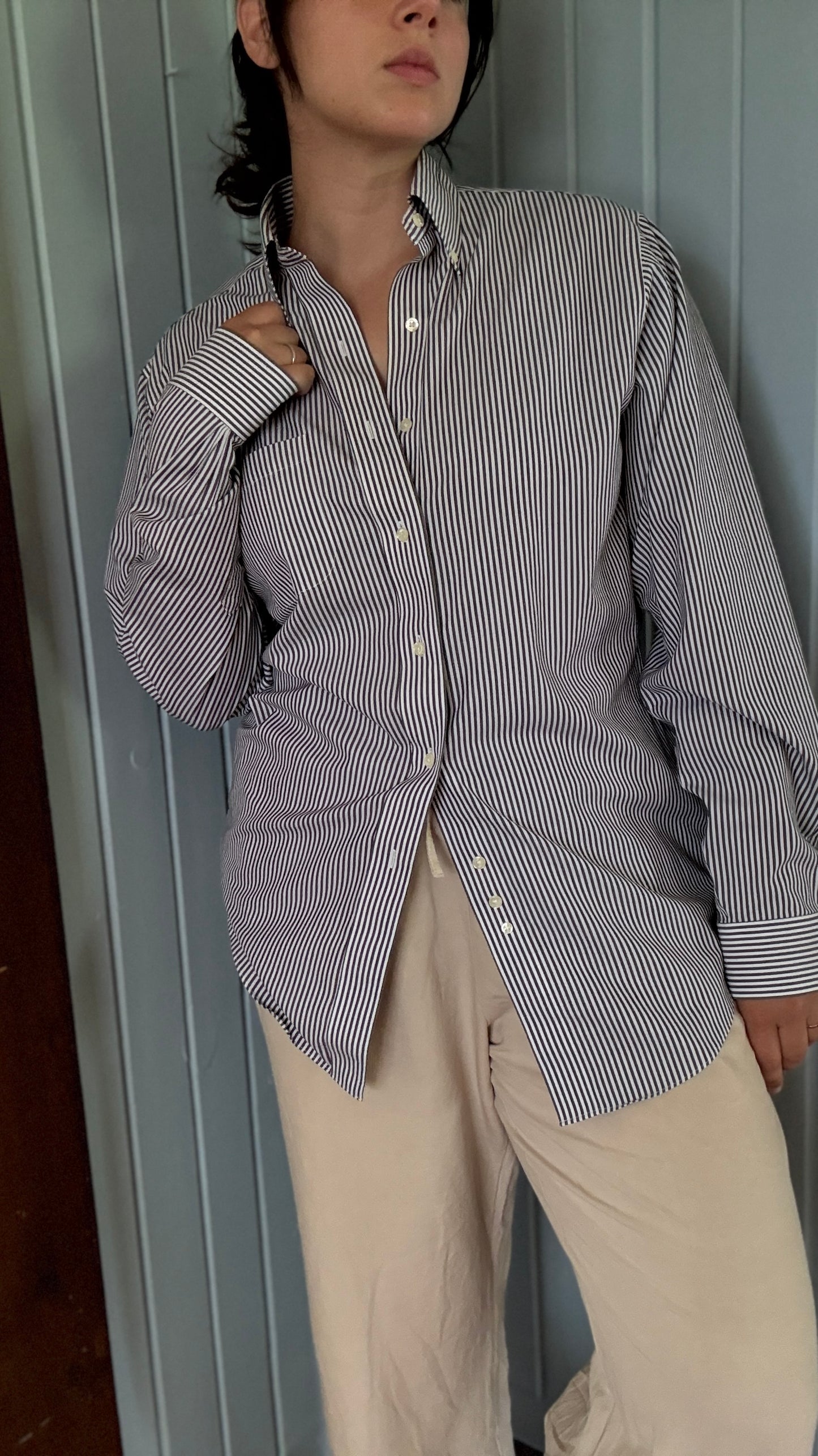 Brooks Brothers Black & White Stripes Button Down (M)