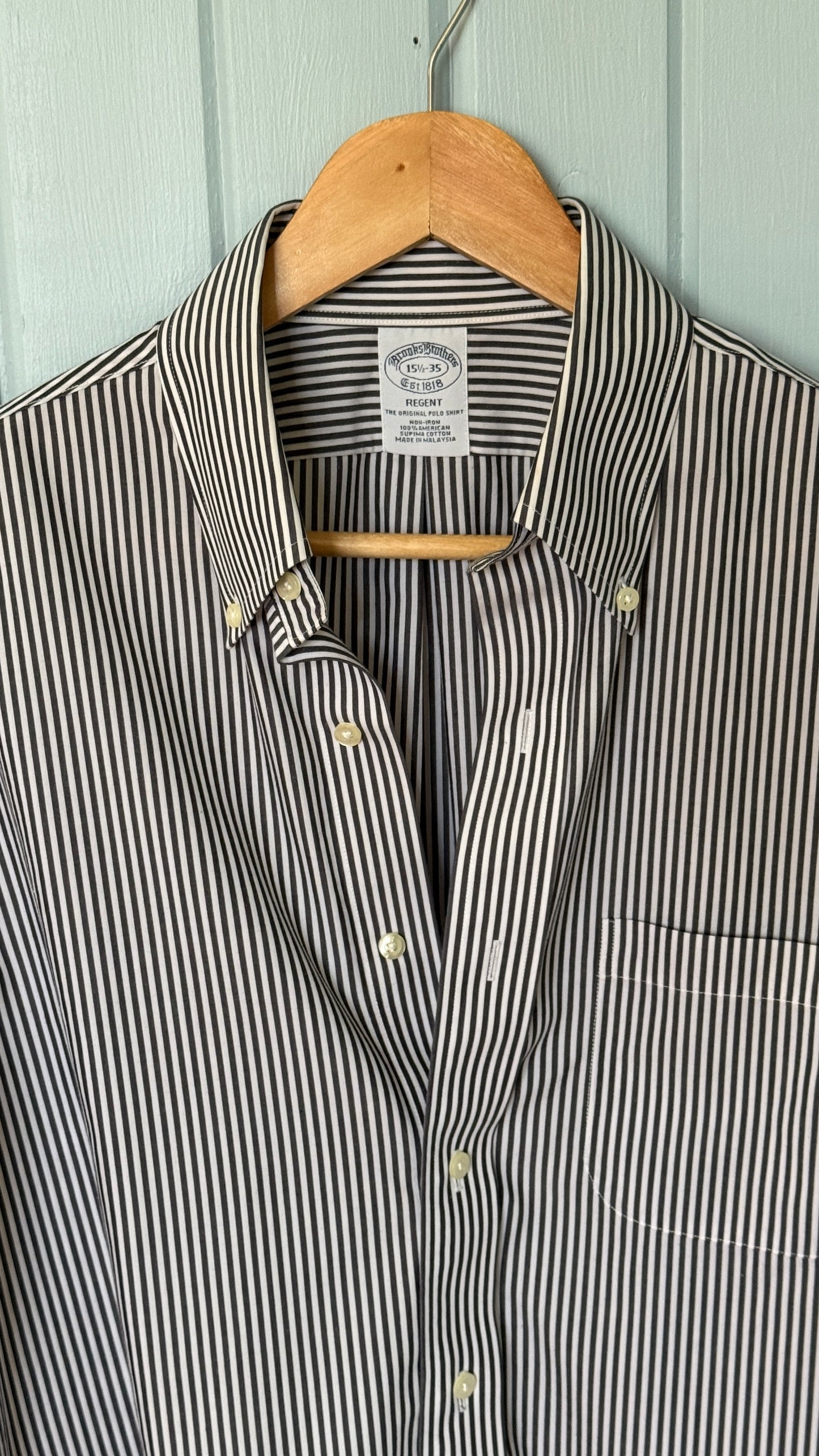 Brooks Brothers Black & White Stripes Button Down (M)