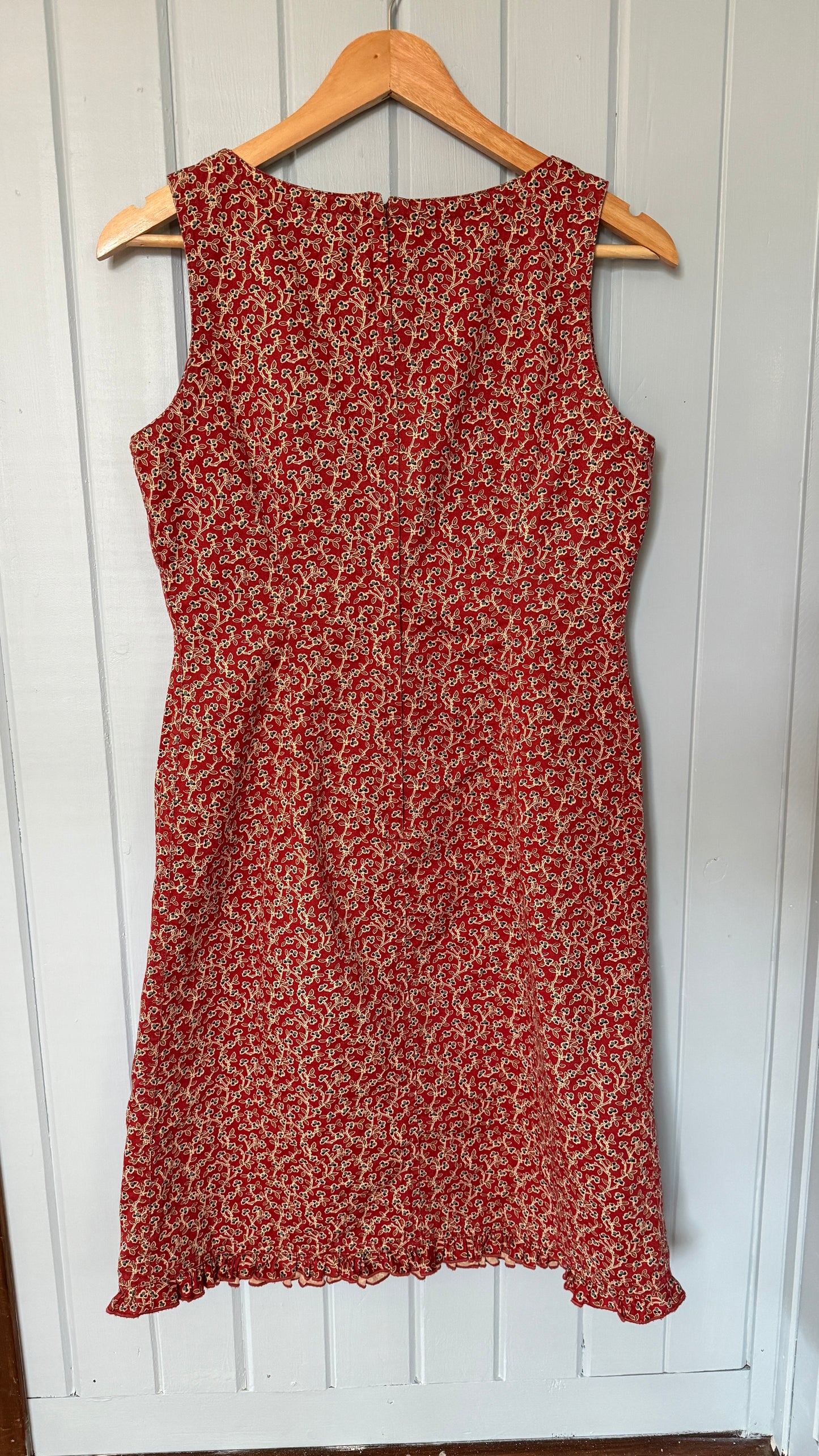 Vintage Liz Claiborne Rusty Floral Dress with Ruffle Hem (10P/ M)