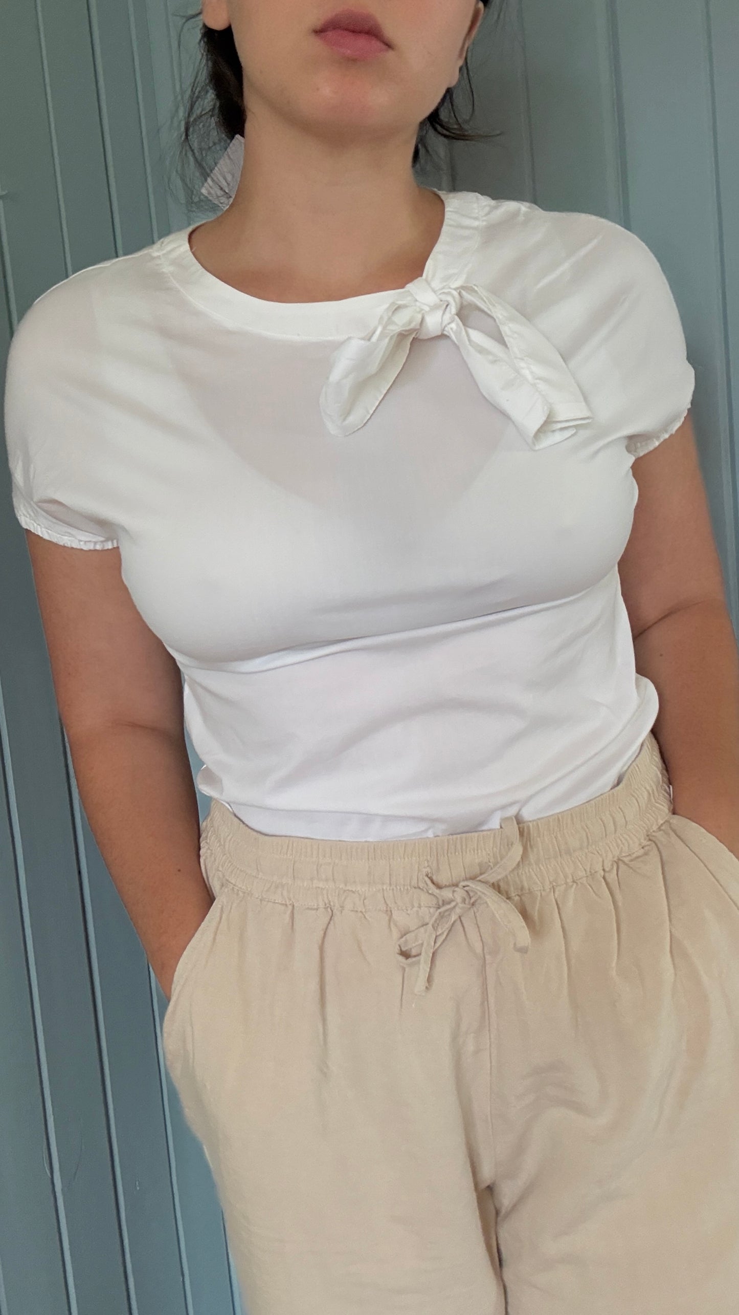Twin Set Simona Barbieri Tee with Tie (M-L)
