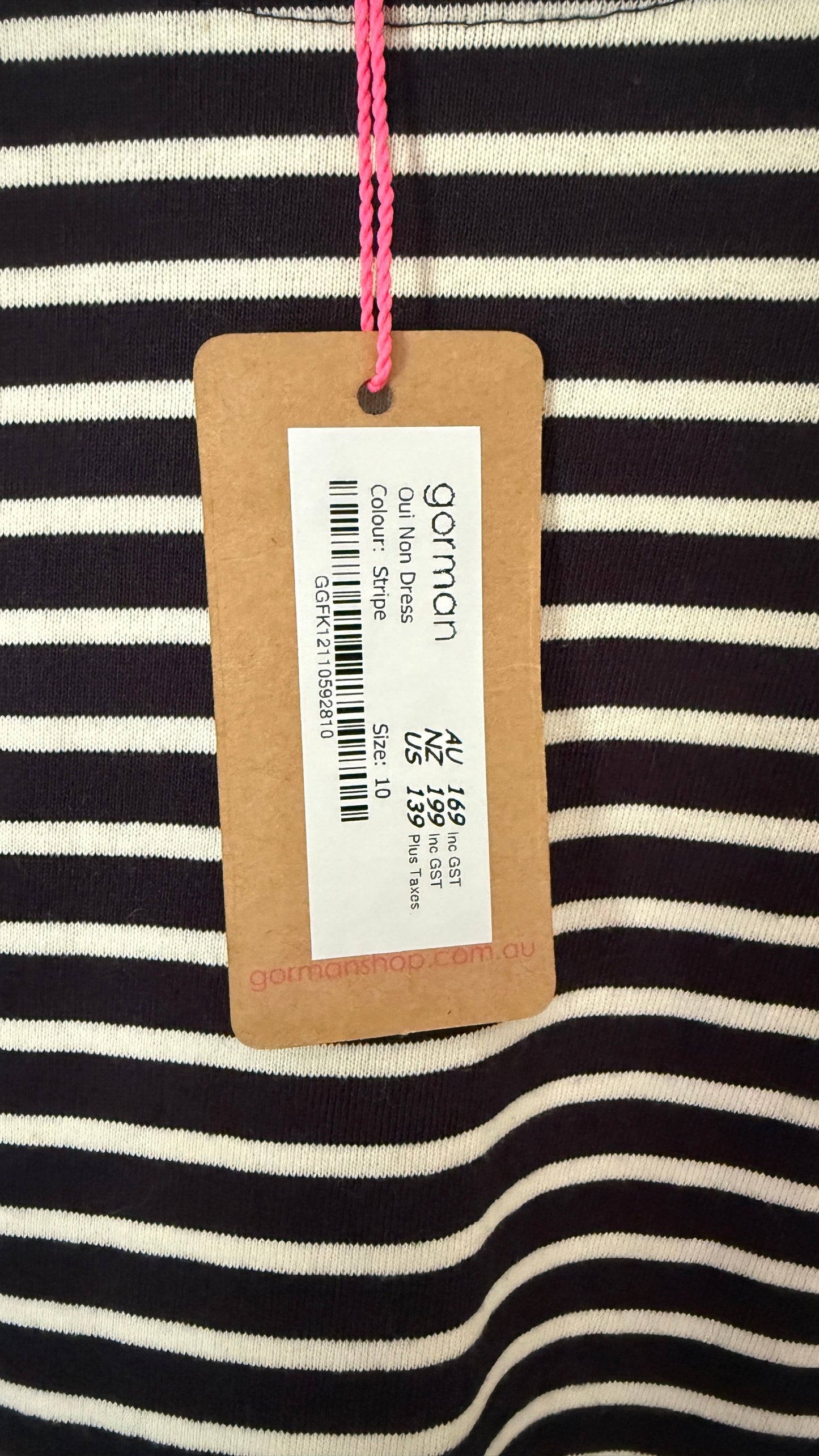 NWT Gorman Striped Cotton Ruffle Pocket Dress (10)