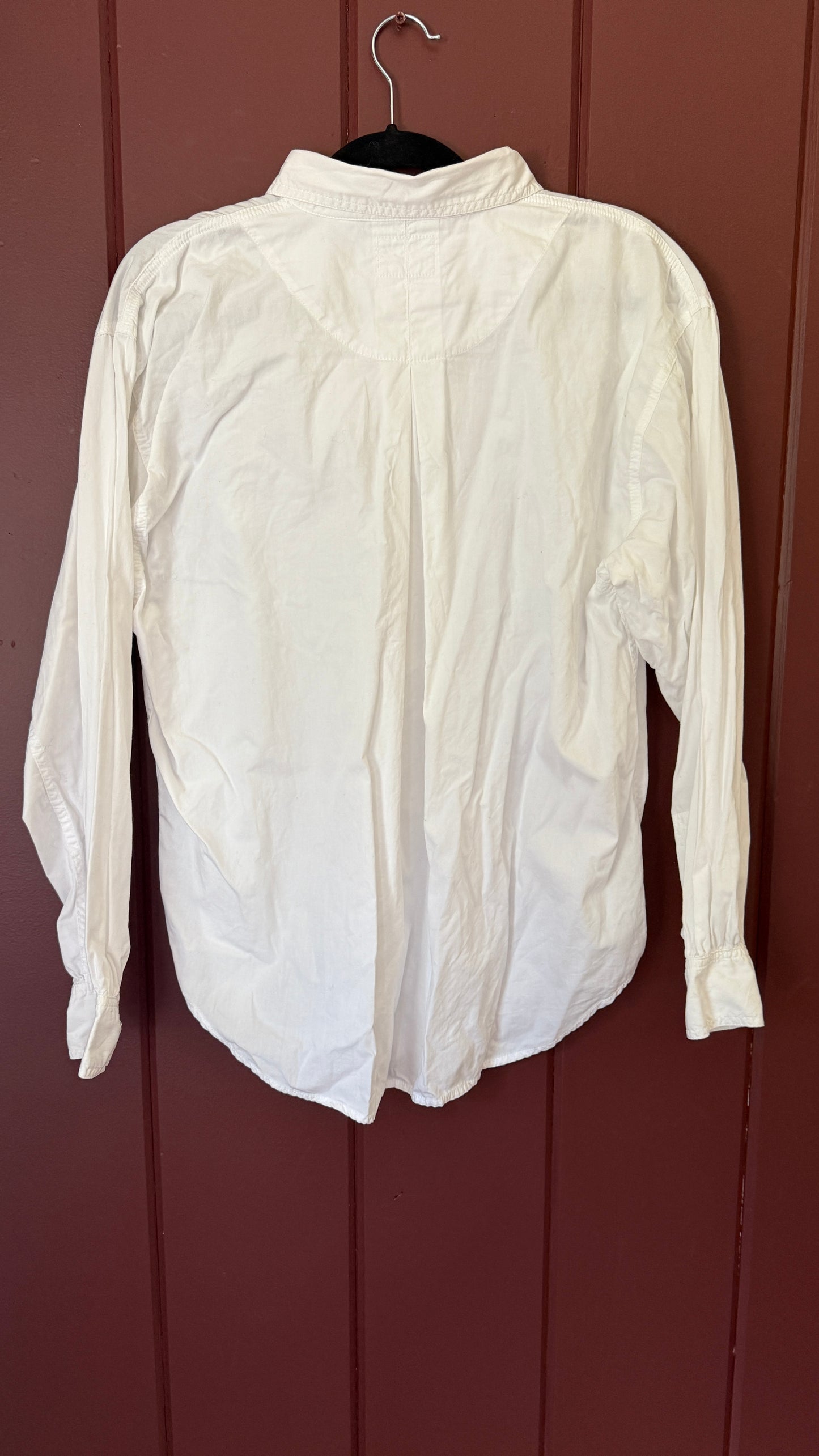 Vintage Liz Wear White Western Button Down with Pearl Buttons (M)