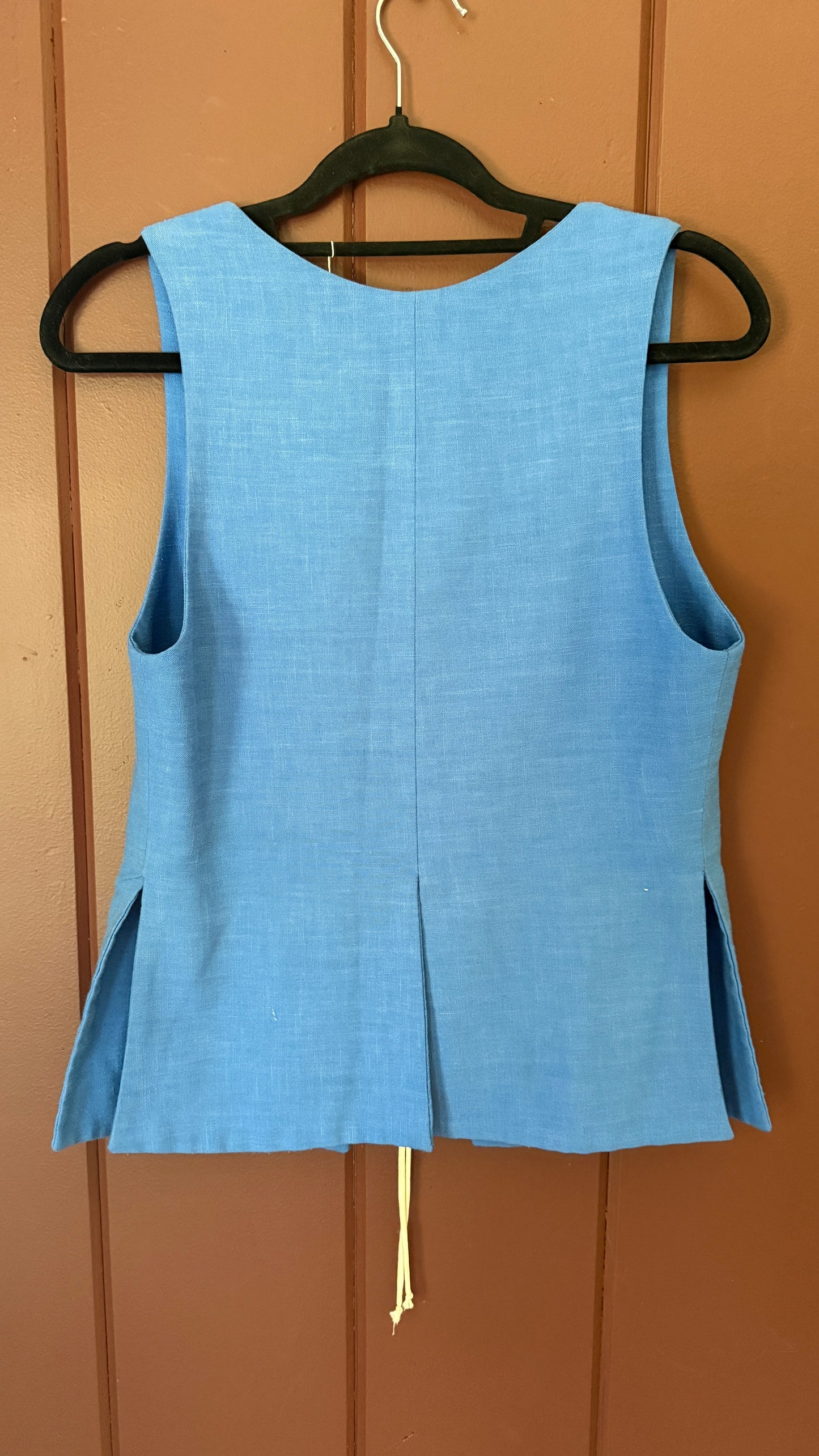 Handmade Lace-up Blue Vest (XS)