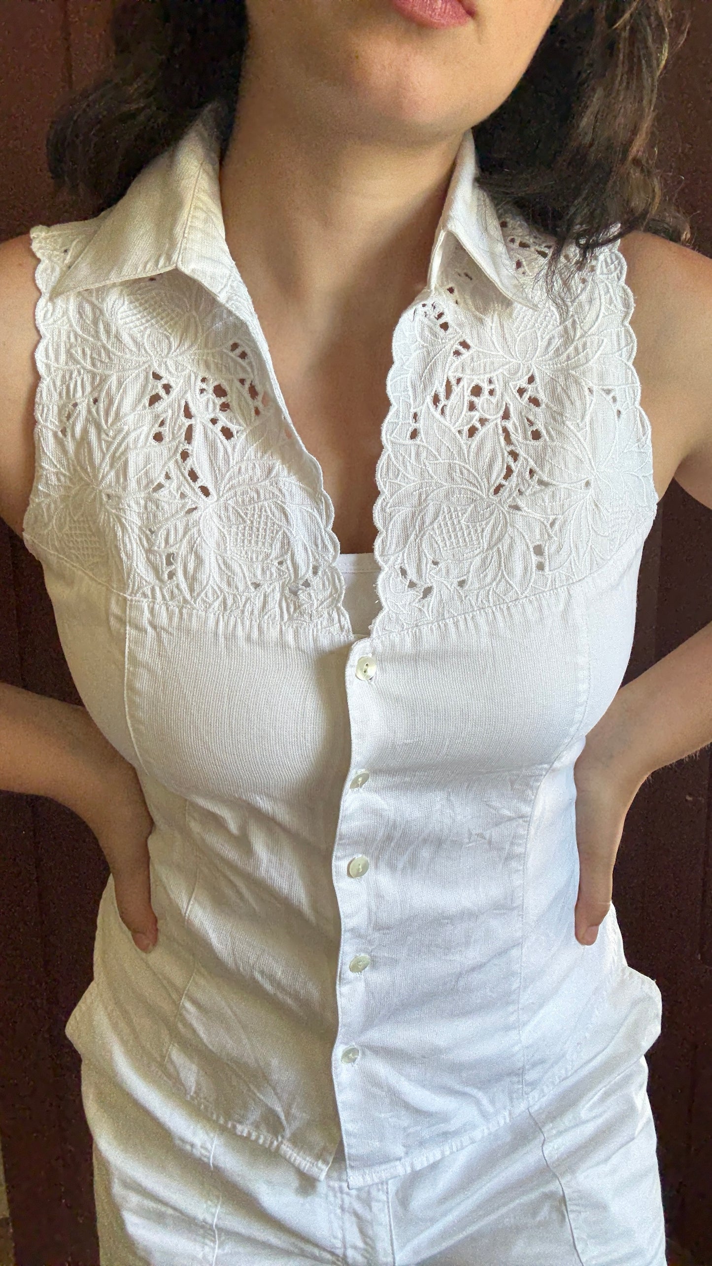 Vintage Jones New York Floral Lace Top Tank (M)