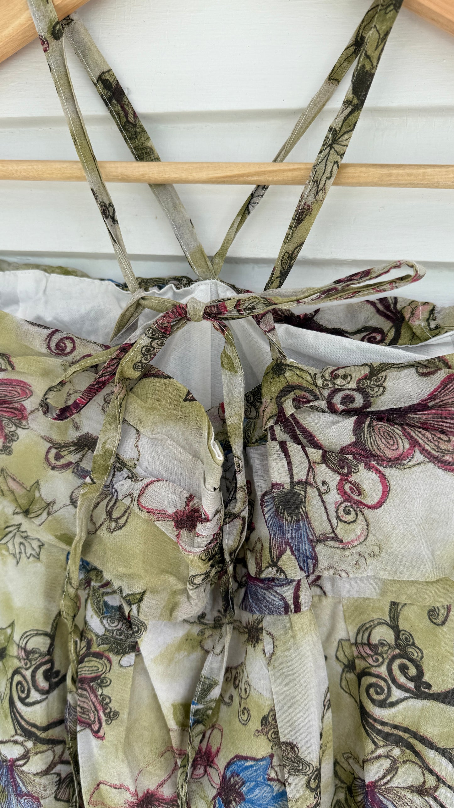Jack Butterfly Floral Halter 90s Maxi Dress (L)