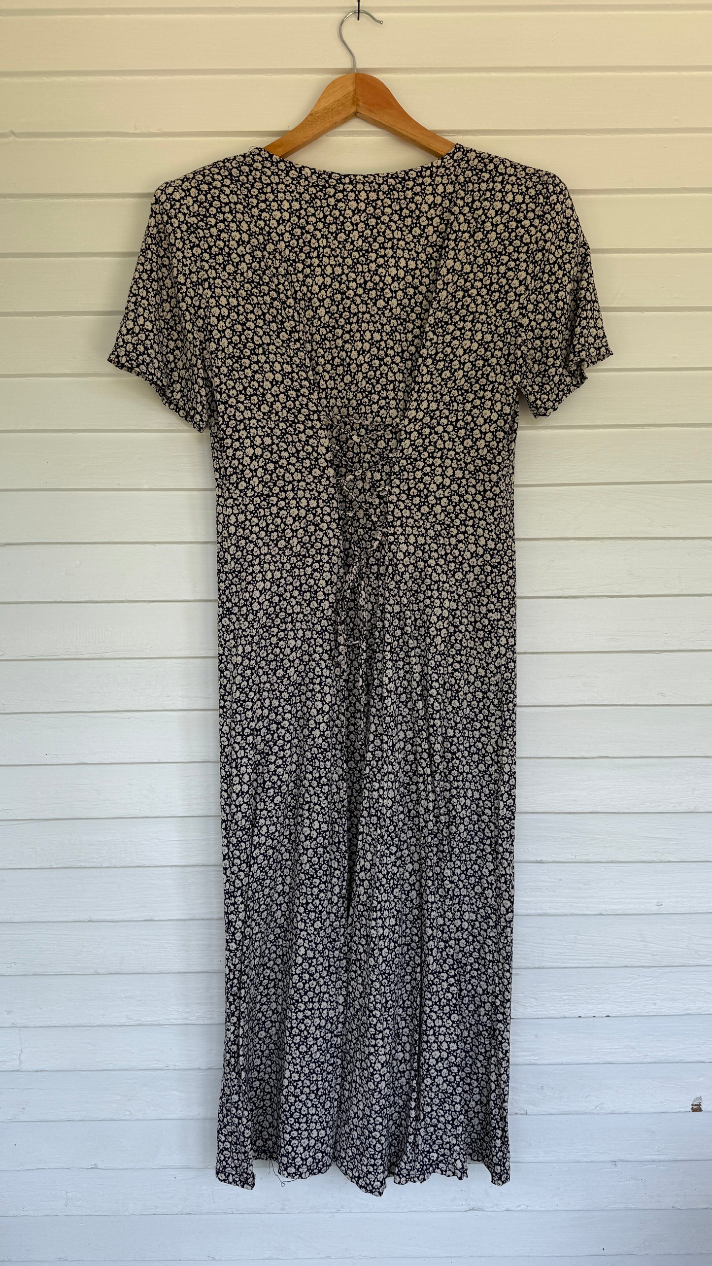 Vintage Peek-a-Boo Tie Back Floral Dress (M)