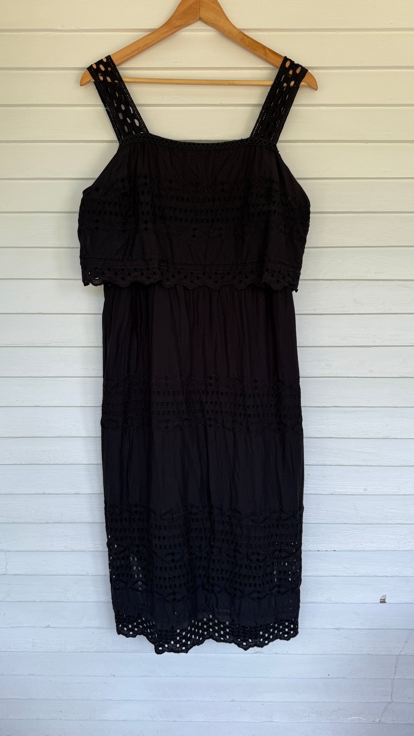 J Crew Black Cotton Eyelet Dress (14)