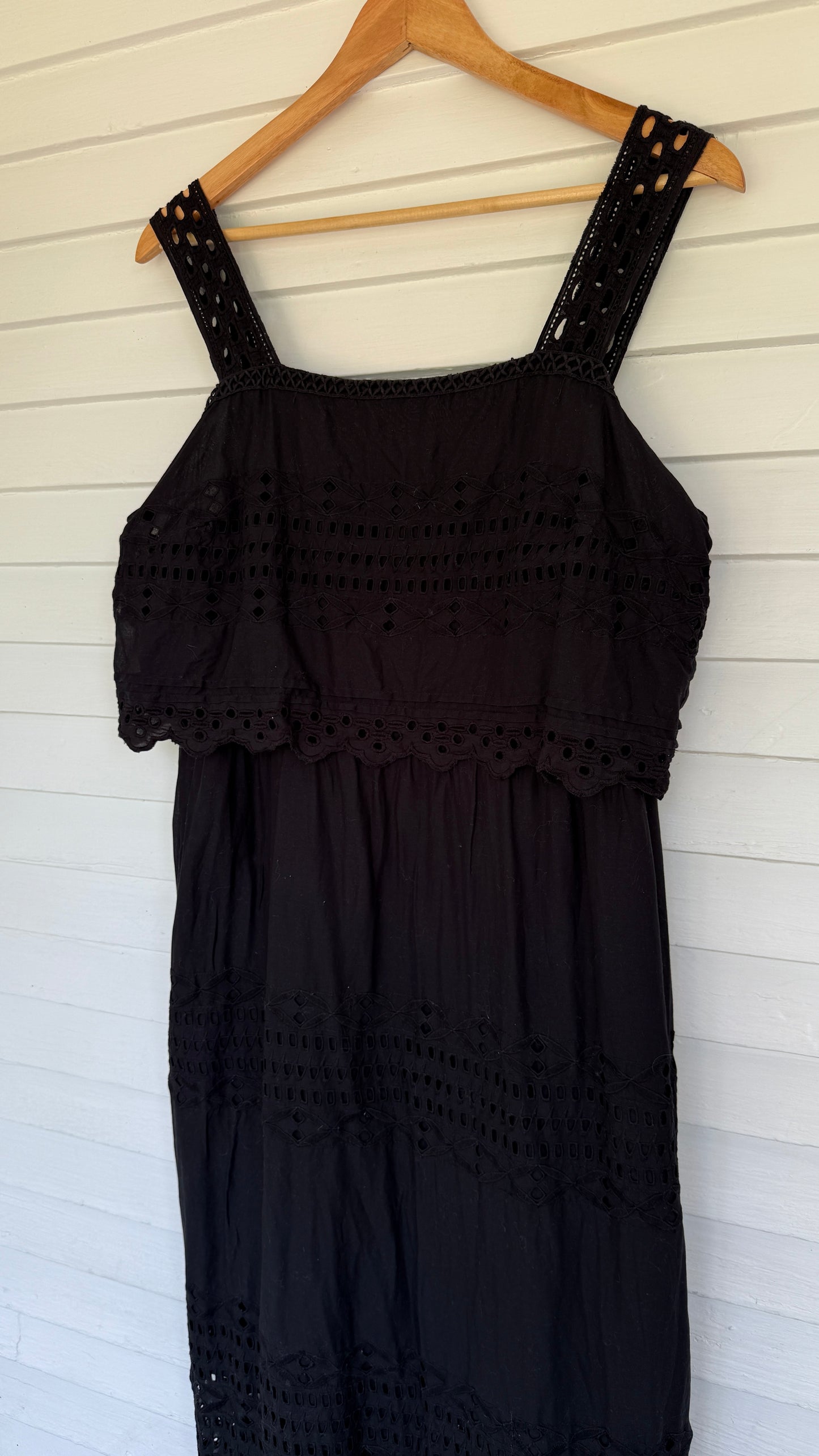 J Crew Black Cotton Eyelet Dress (14)