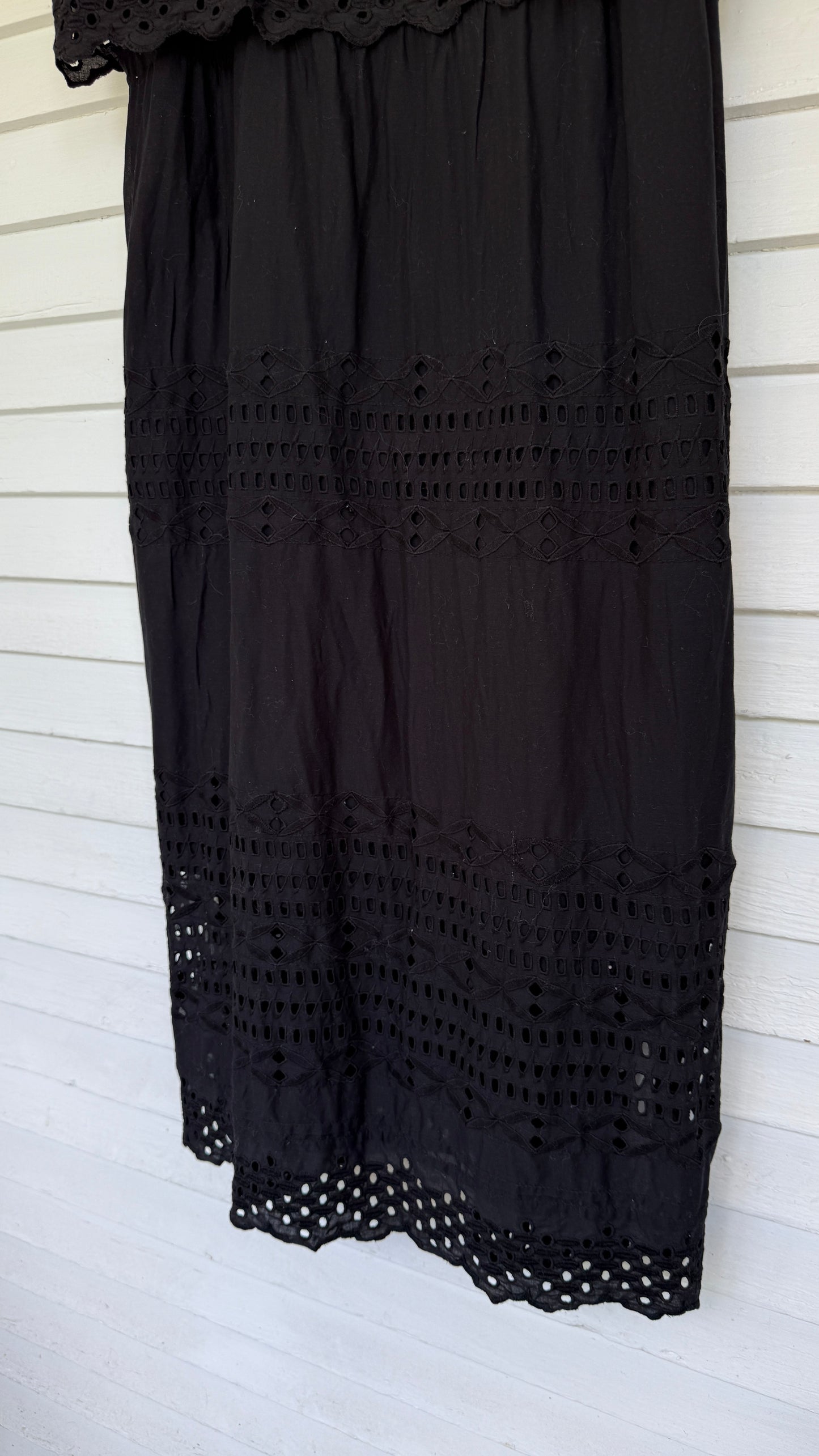 J Crew Black Cotton Eyelet Dress (14)
