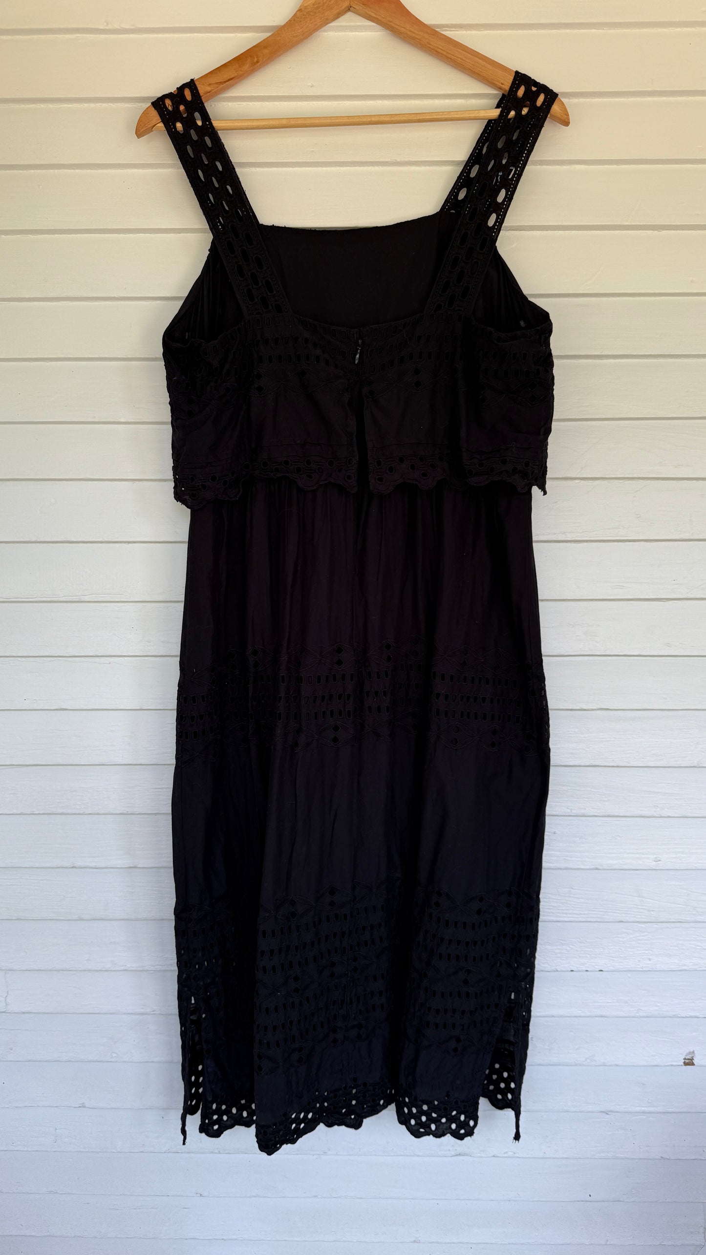 J Crew Black Cotton Eyelet Dress (14)
