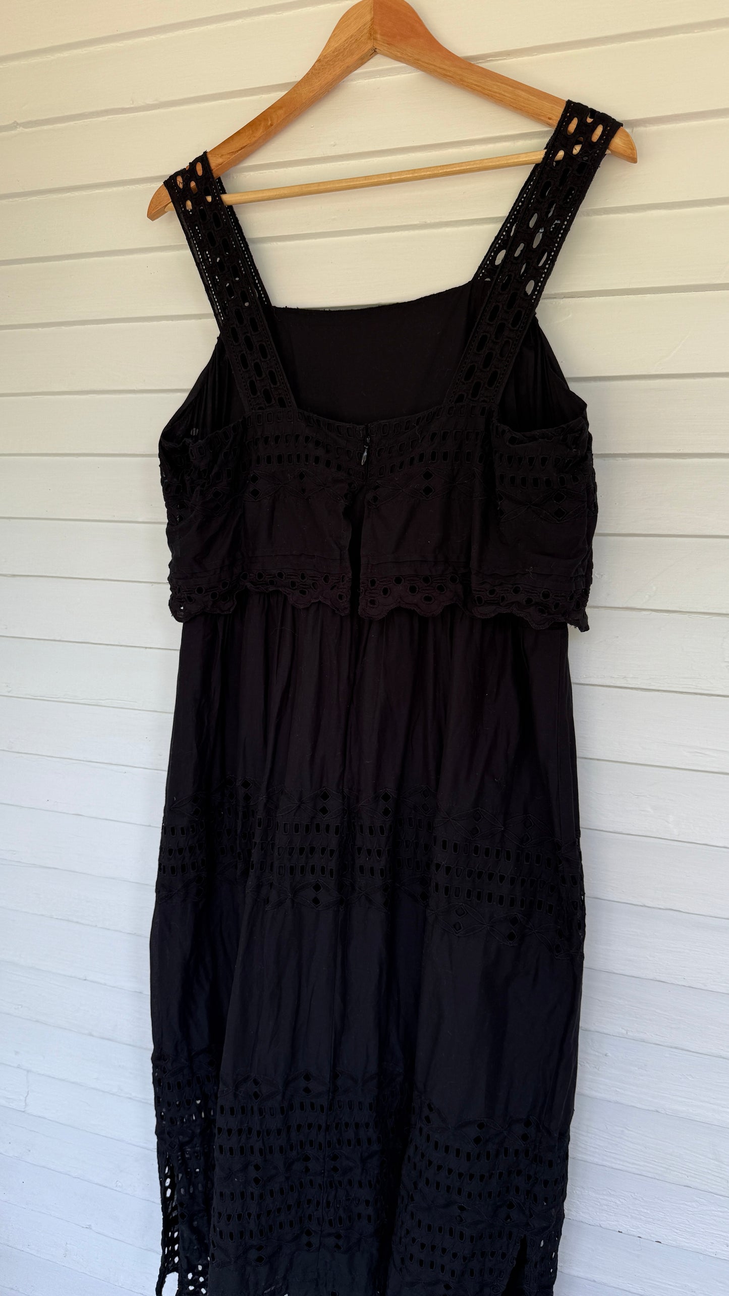 J Crew Black Cotton Eyelet Dress (14)