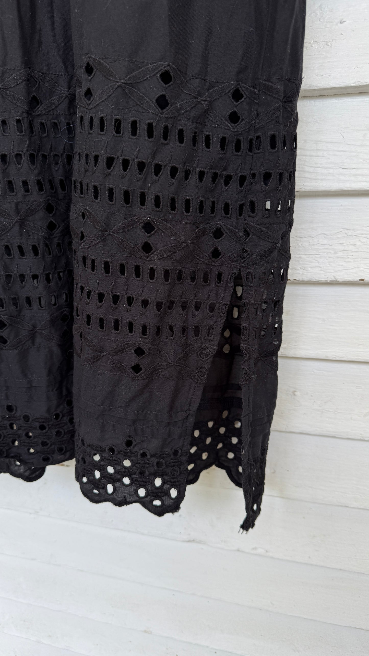 J Crew Black Cotton Eyelet Dress (14)