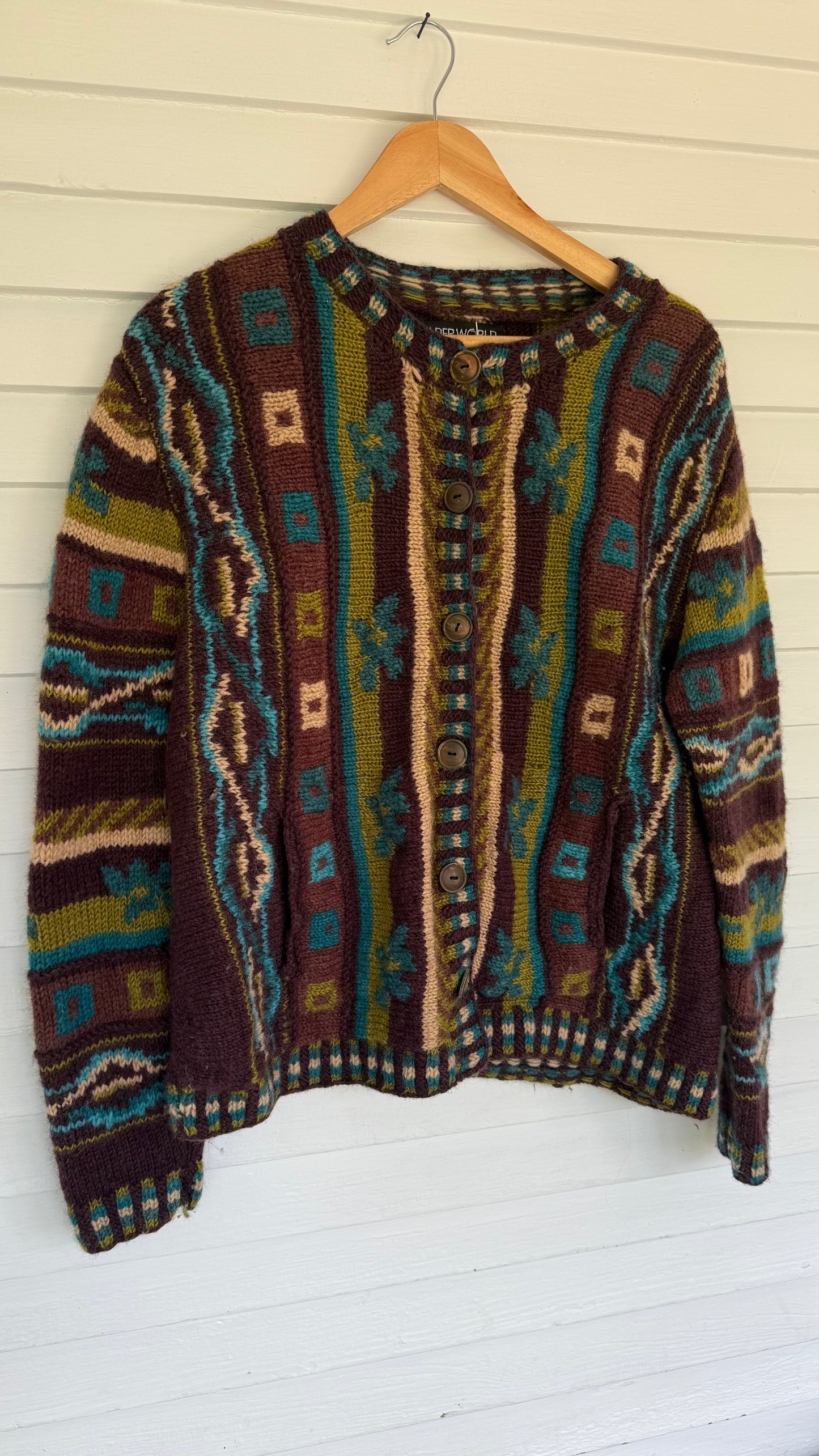 Vintage Chunky Wool Cardigan (M)