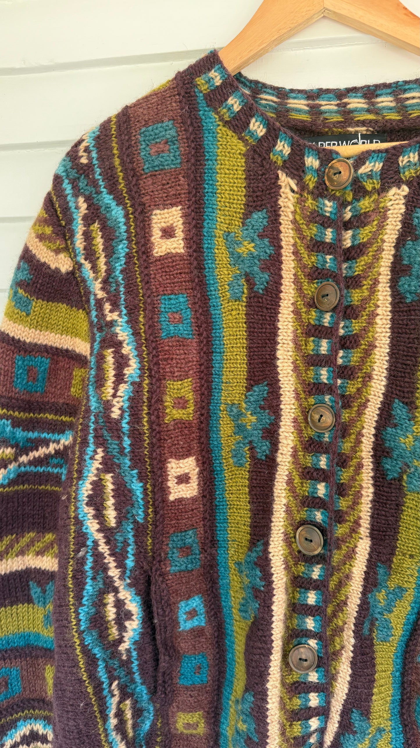 Vintage Chunky Wool Cardigan (M)
