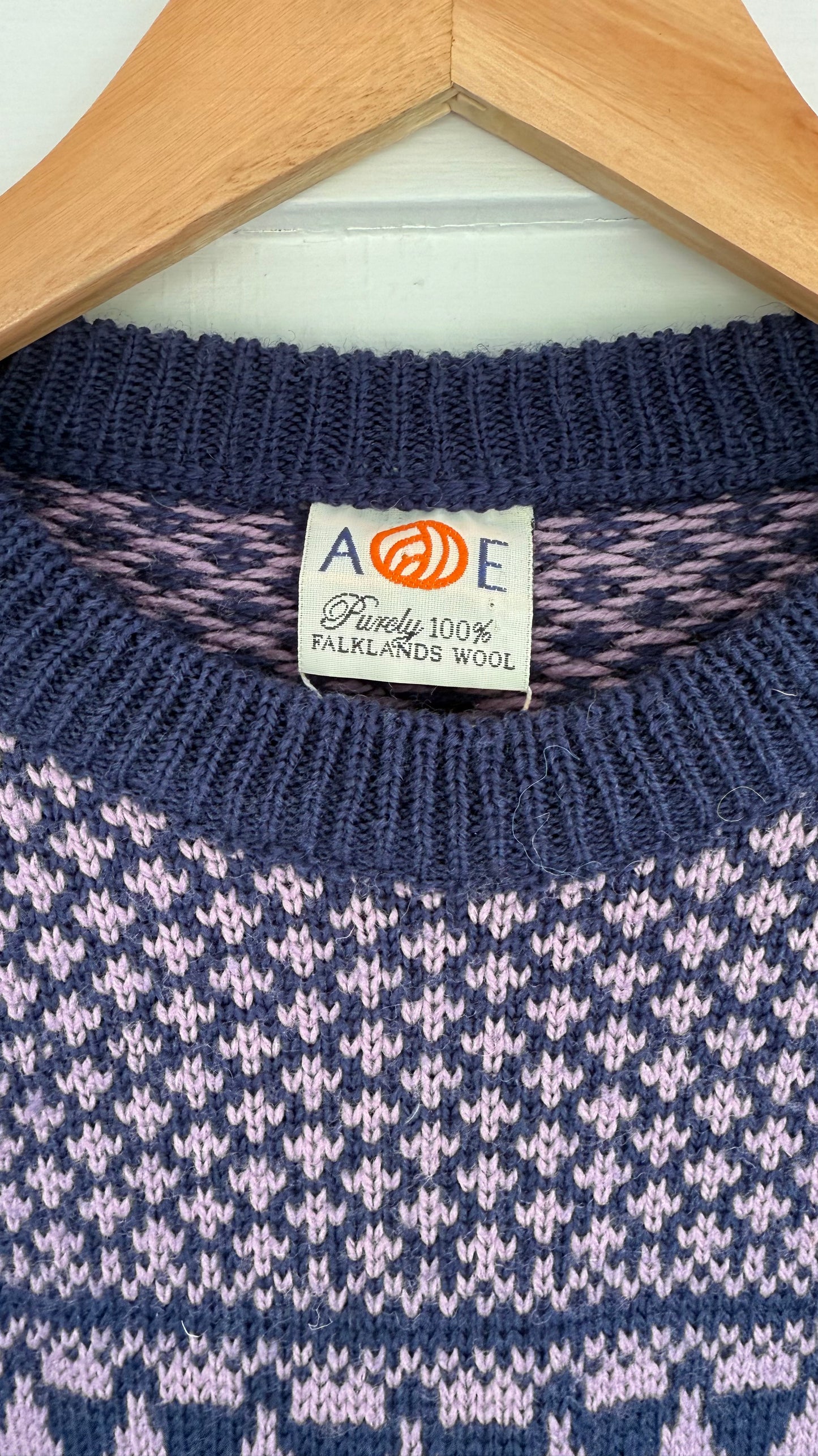 Vintage Purple Fair Aisle Wool Sweater (M)