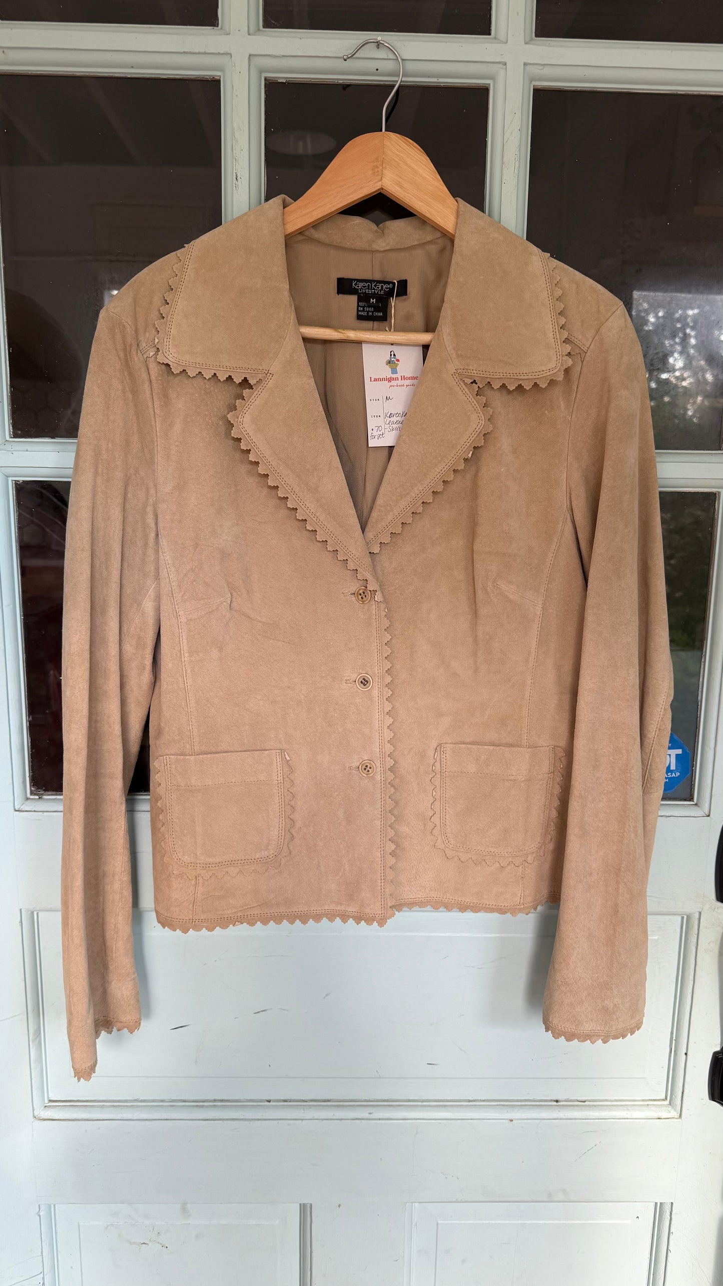 Vintage Suede Jacket & Skirt Set (M)