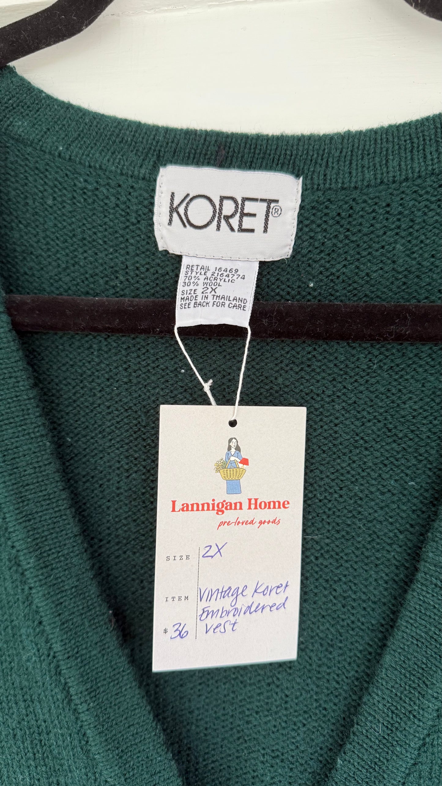 Vintage Embroidered Sweater Vest (2X)
