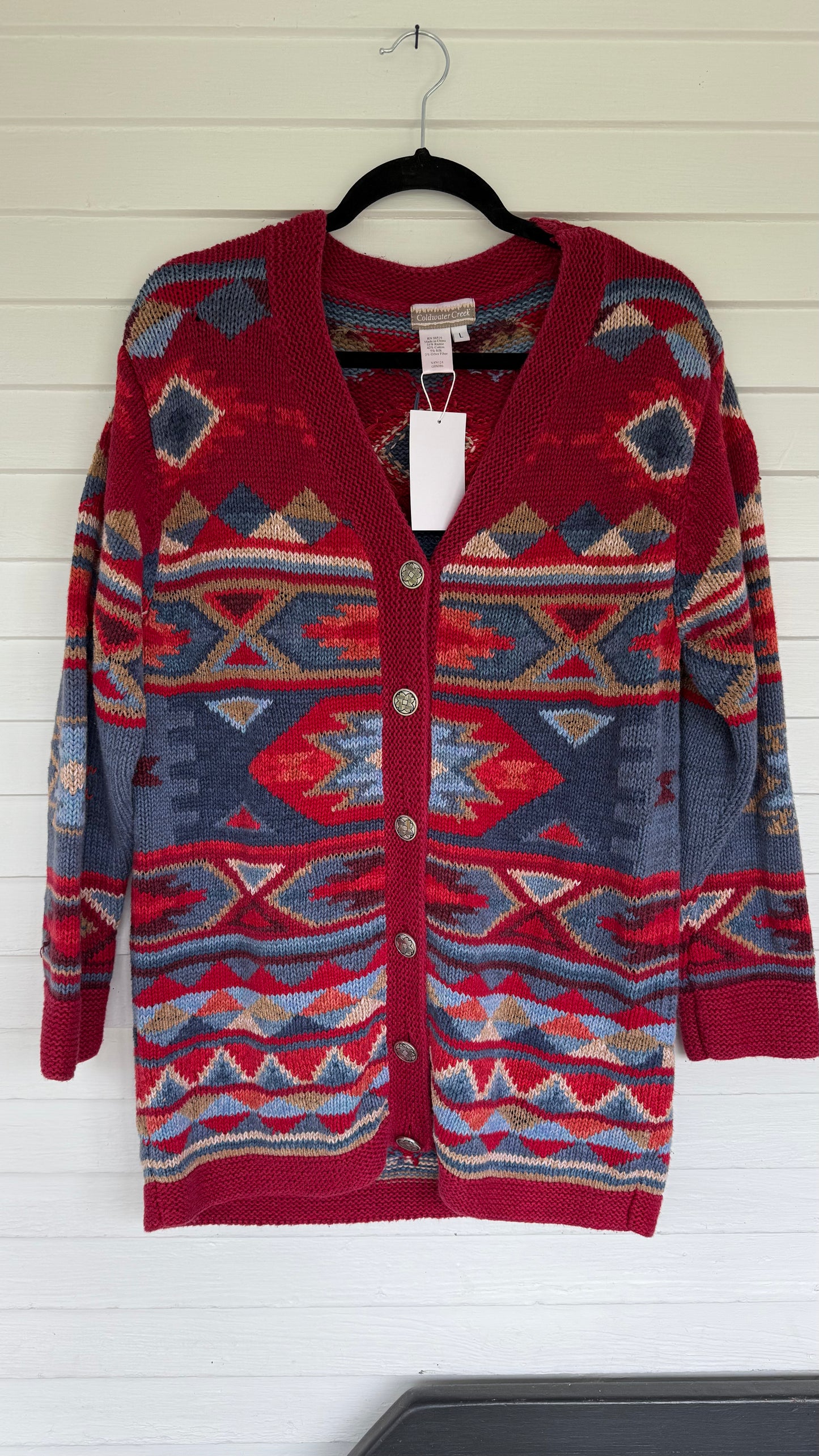 Coldwater Creek Tribal Print Cardigan (L)