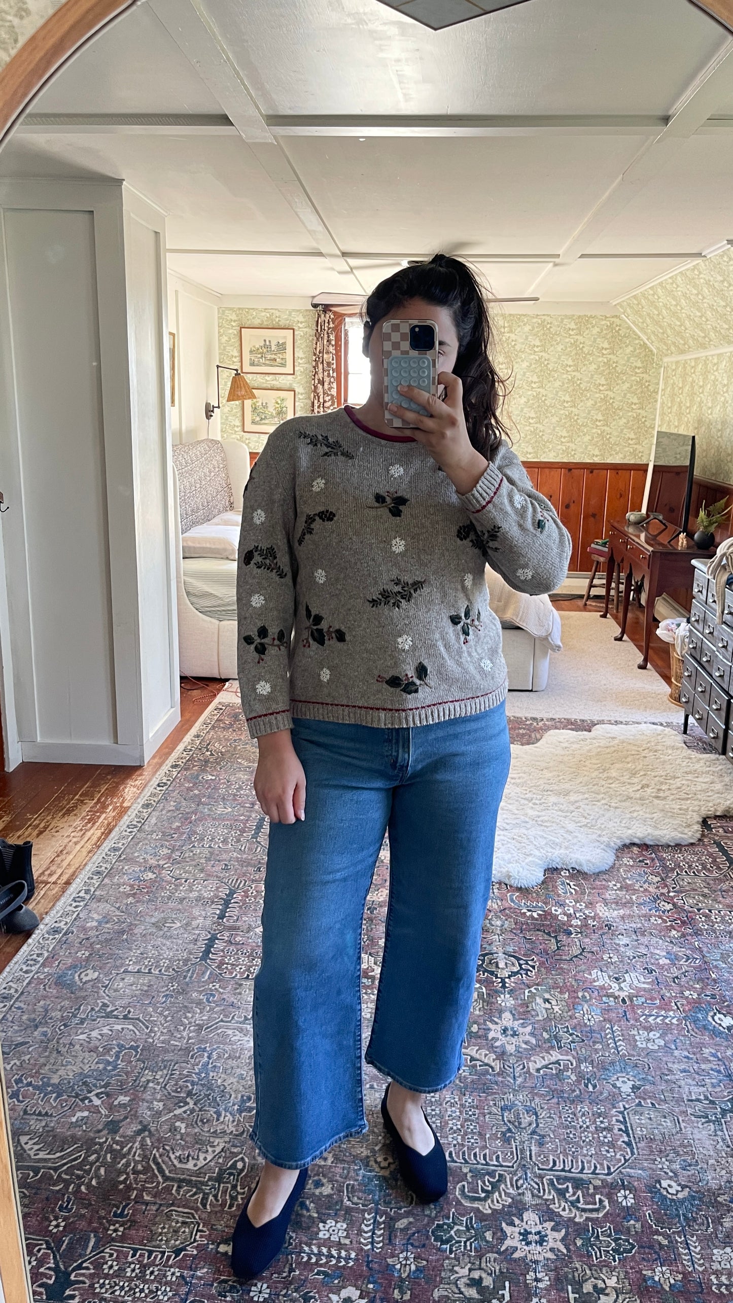 Christopher & Banks Hand-Embroidered Sweater (L)