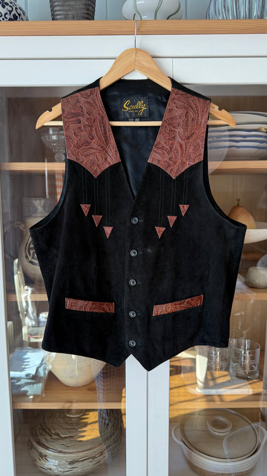 Vintage Leather Western Vest (L)