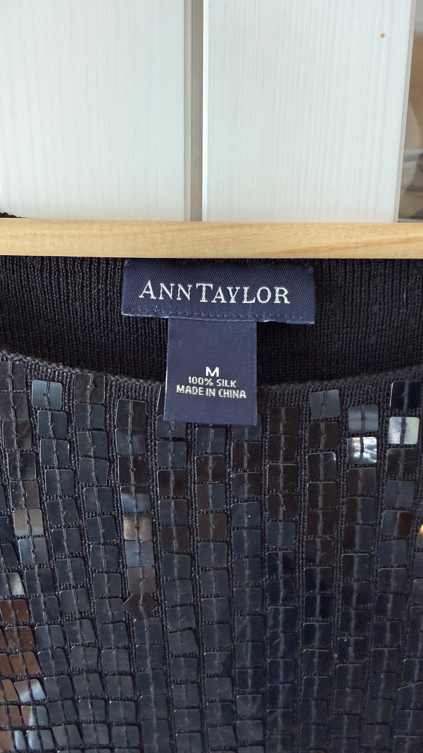Silk Sequined Anne Taylor Tank (M)