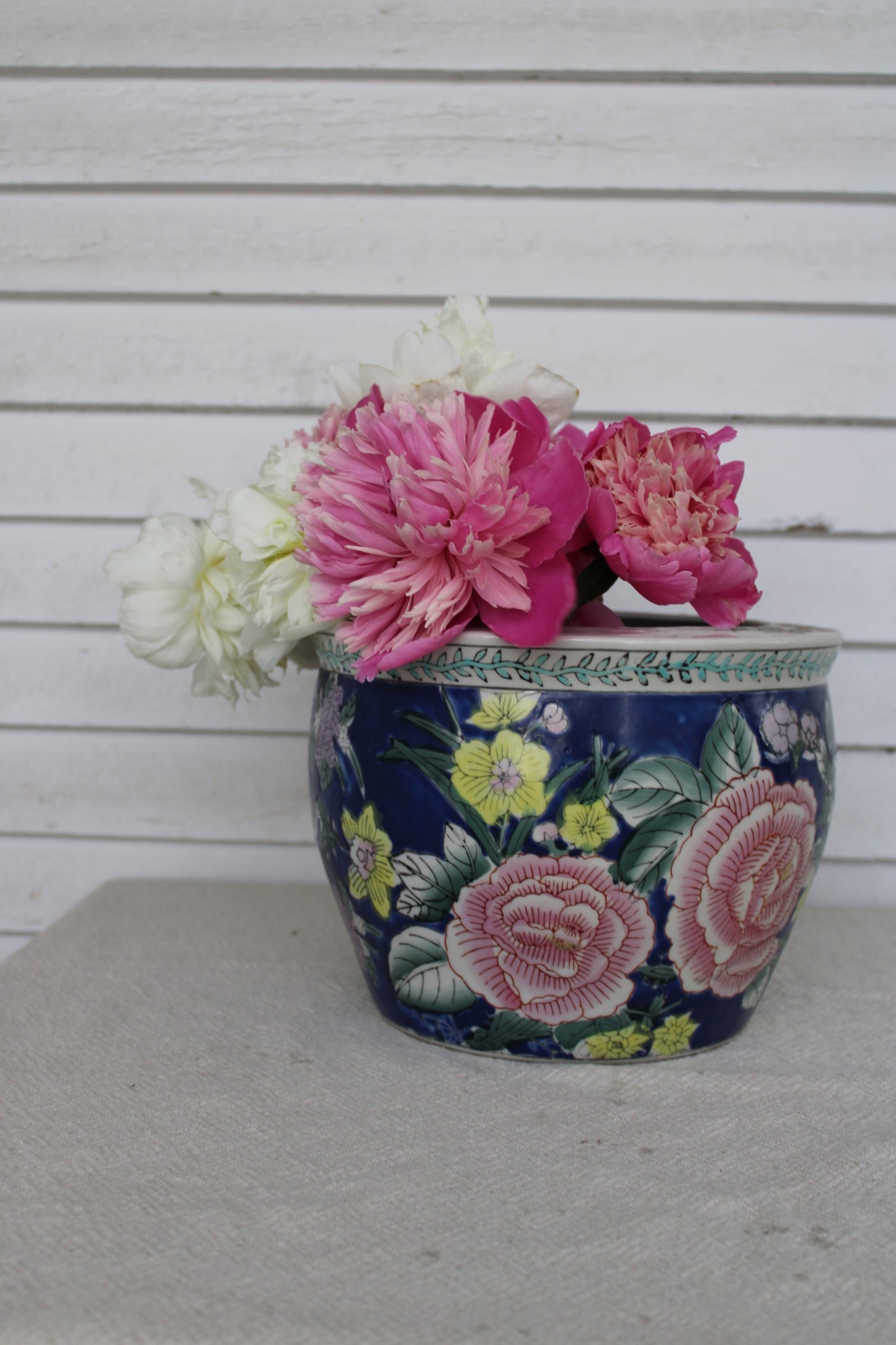 Vintage Chinese Fishbowl Planter