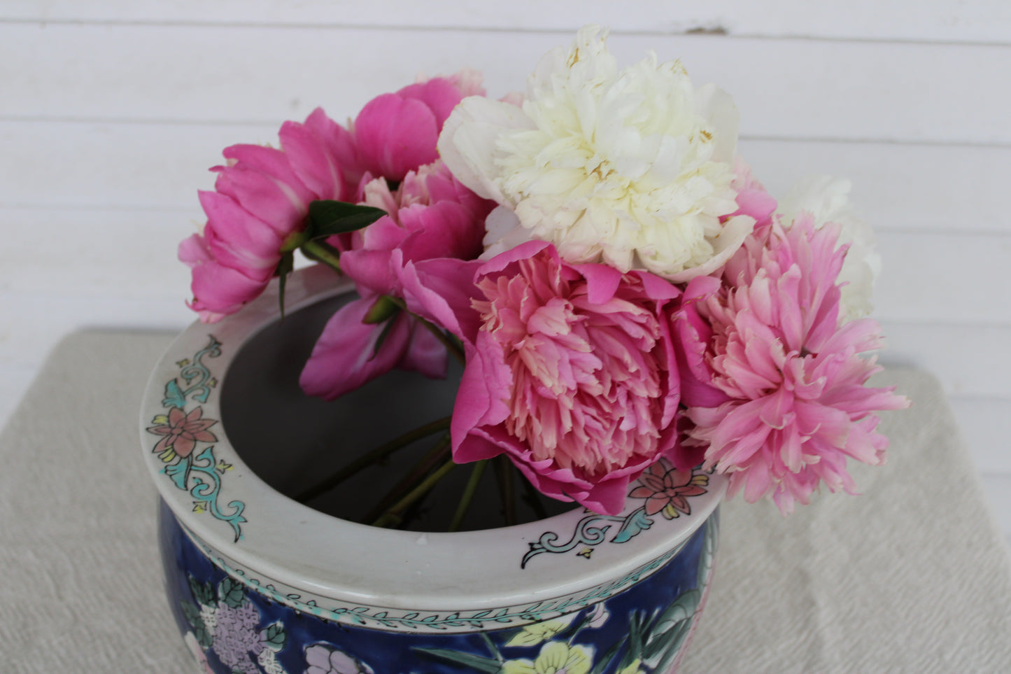 Vintage Chinese Fishbowl Planter