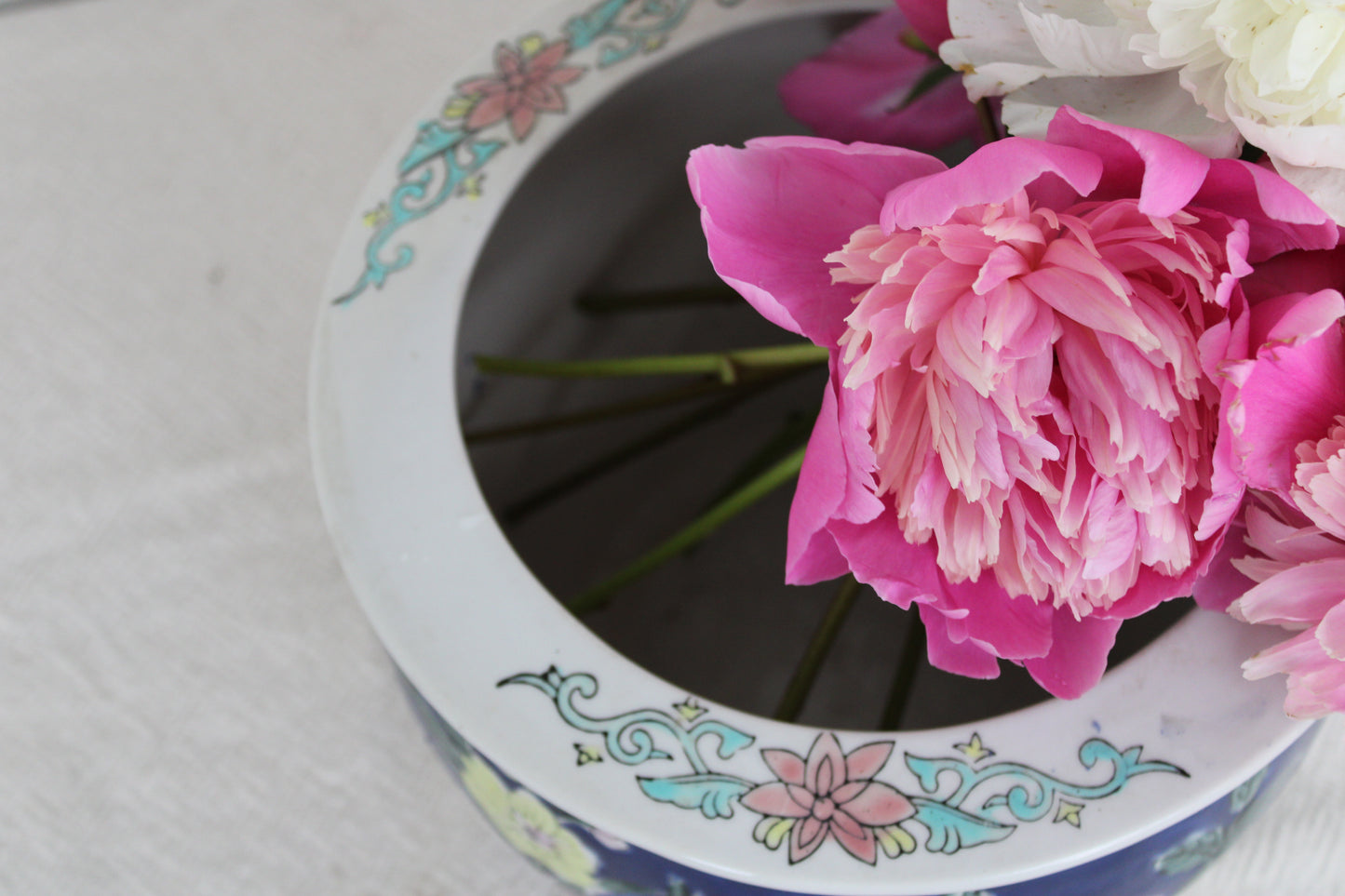 Vintage Chinese Fishbowl Planter