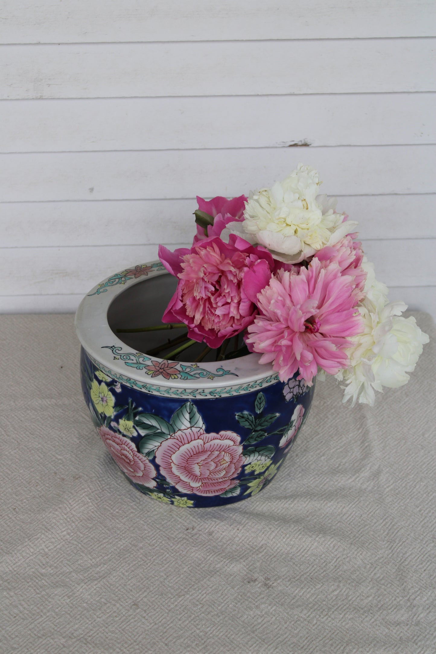 Vintage Chinese Fishbowl Planter