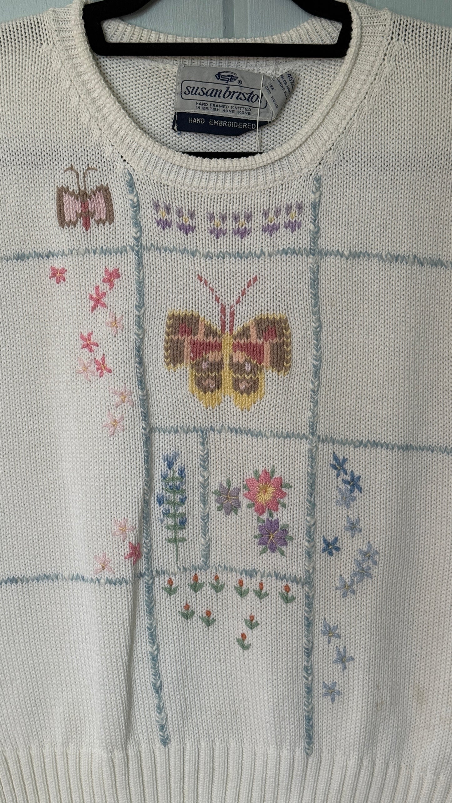 Vintage Susan Bristol Hand Embroidered Knit Tank (M)