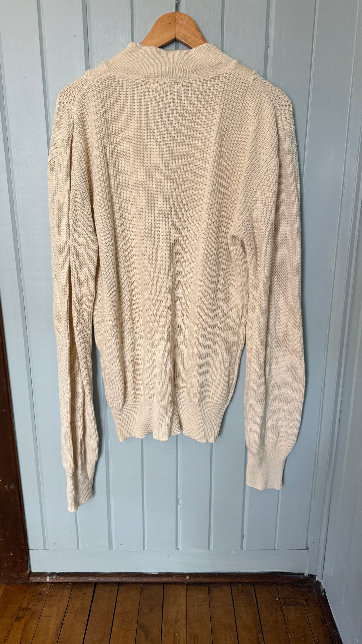 St. John's Bay Cream Henley Sweater (M-XL)