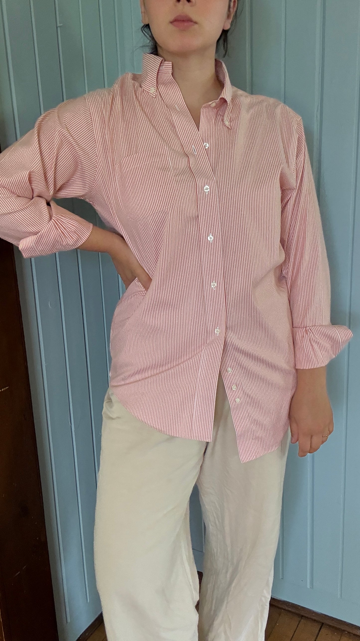 Brooks Brothers Orange Stripe Button Down (M)