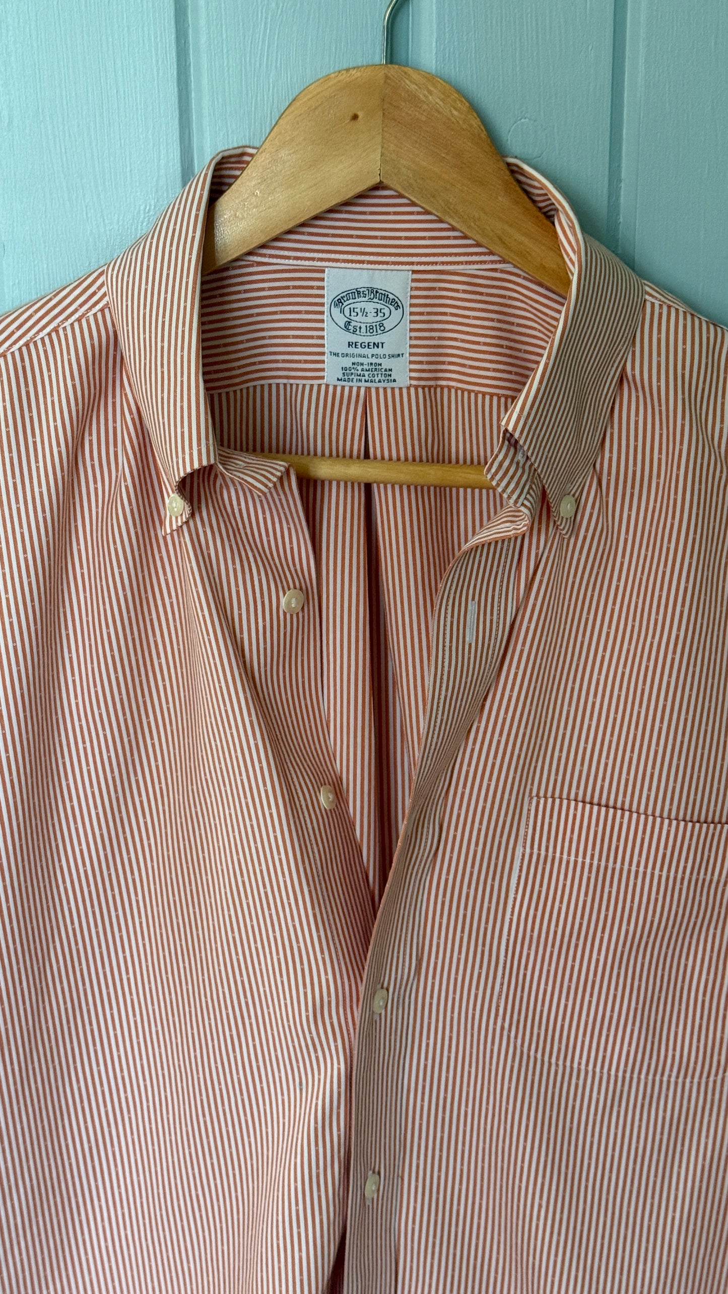 Brooks Brothers Orange Stripe Button Down (M)