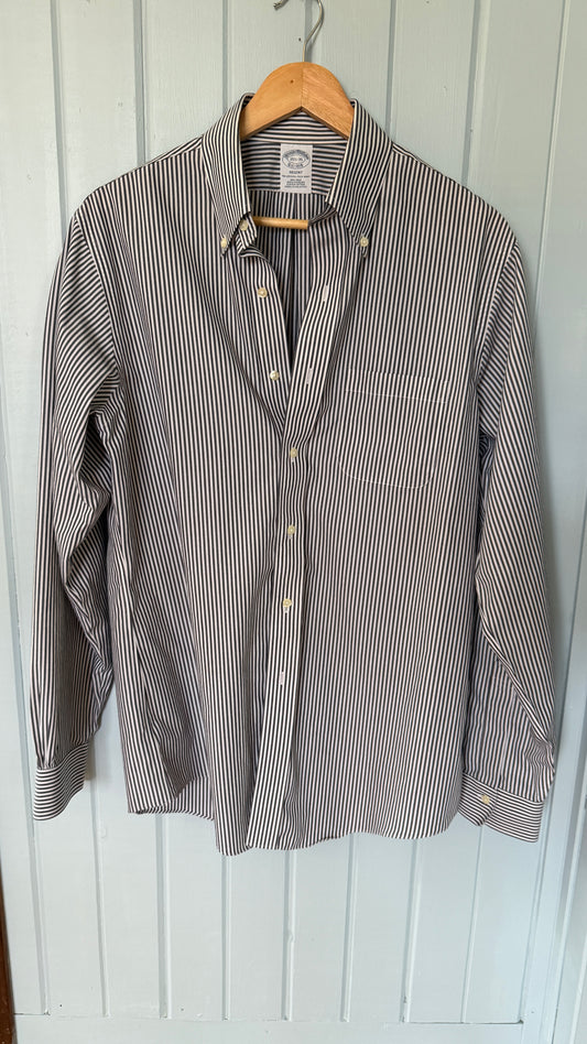 Brooks Brothers Black & White Stripes Button Down (M)
